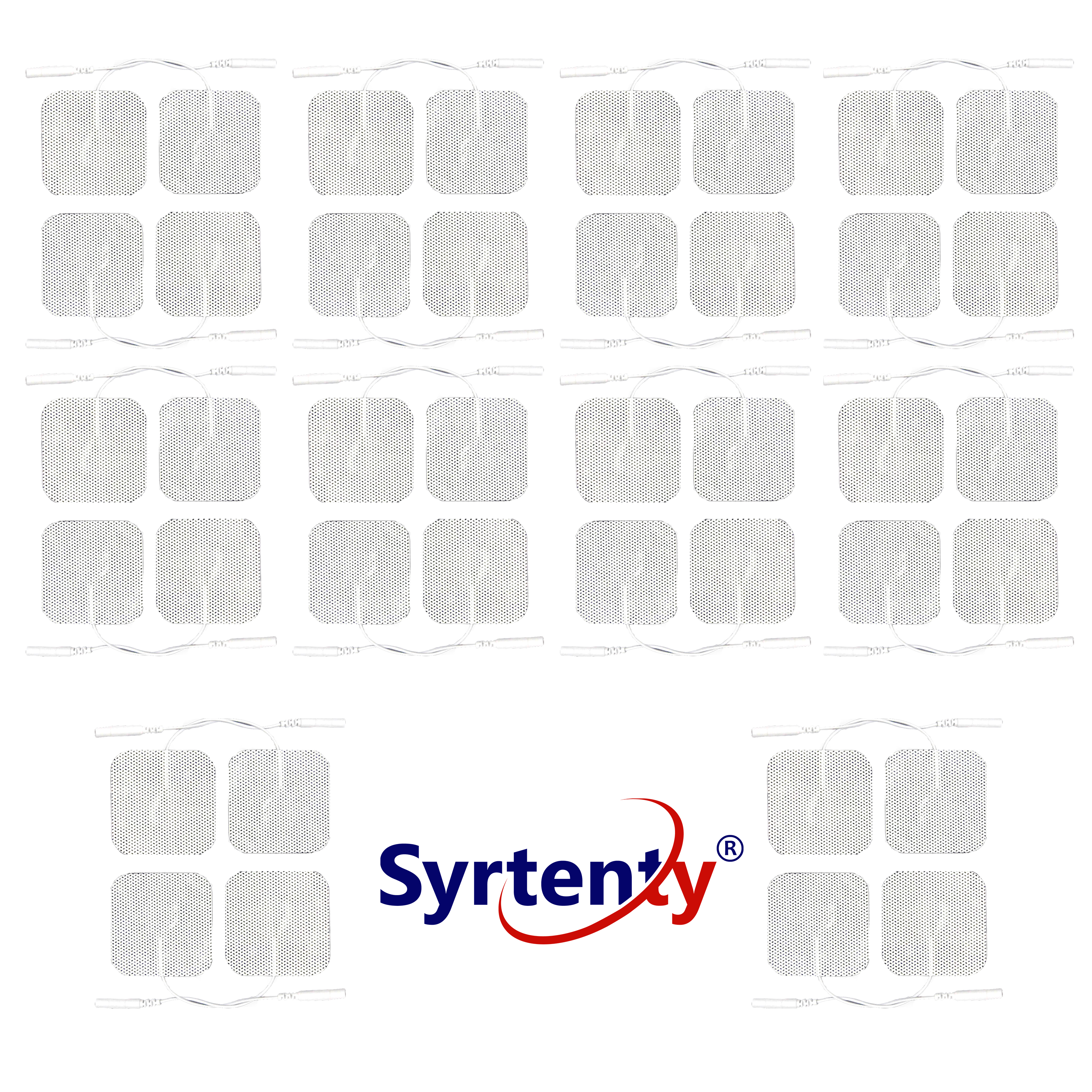 Syrtenty-"TENS Unit Pads -  Pigtail Square 1.5 inch 40pcs Electrodes"