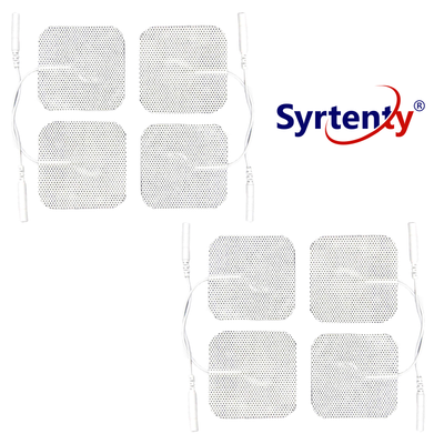Syrtenty-"TENS Unit Pads -  Pigtail Square 1.5 inch 8pcs Electrodes"