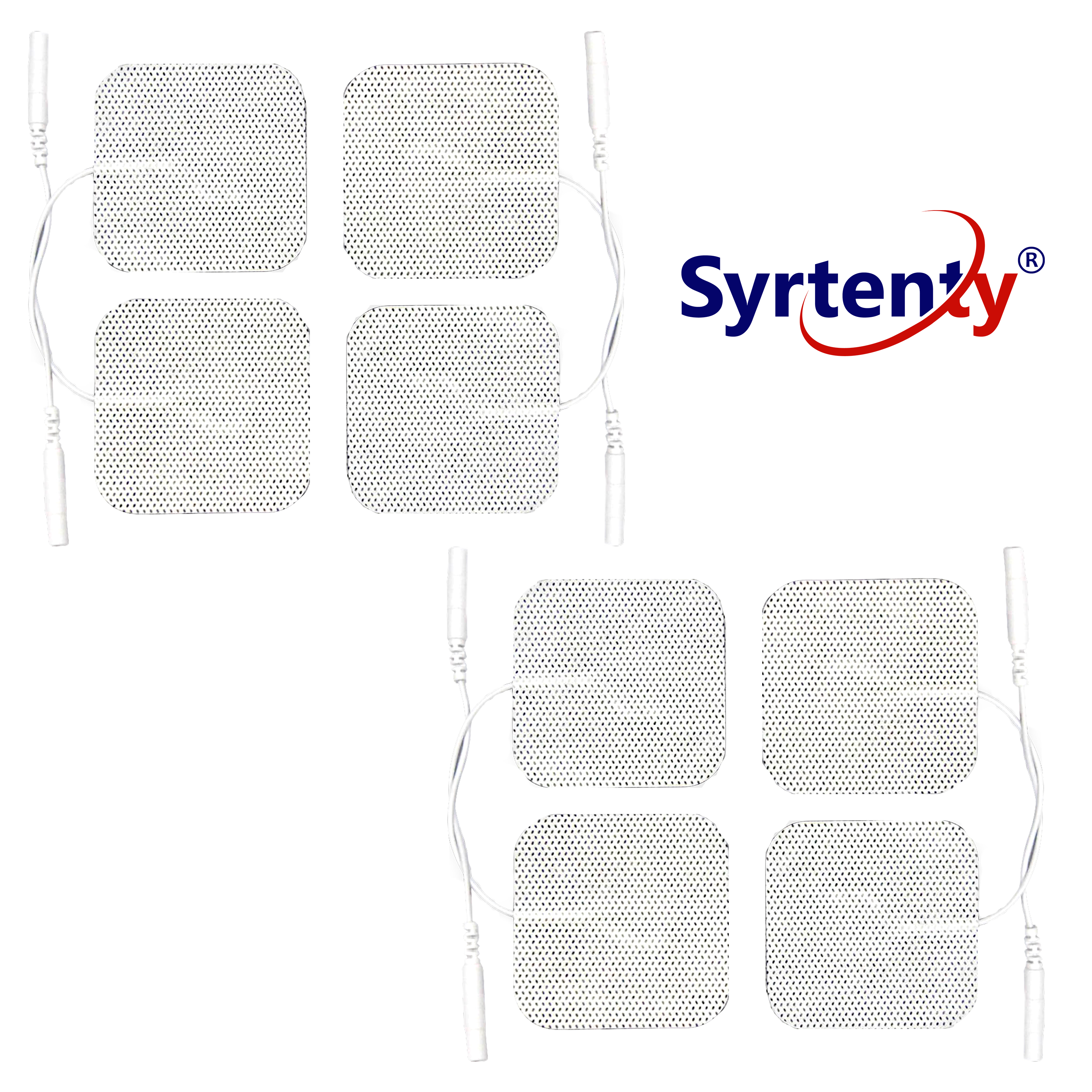 Syrtenty-"TENS Unit Pads -  Pigtail Square 1.5 inch 8pcs Electrodes"
