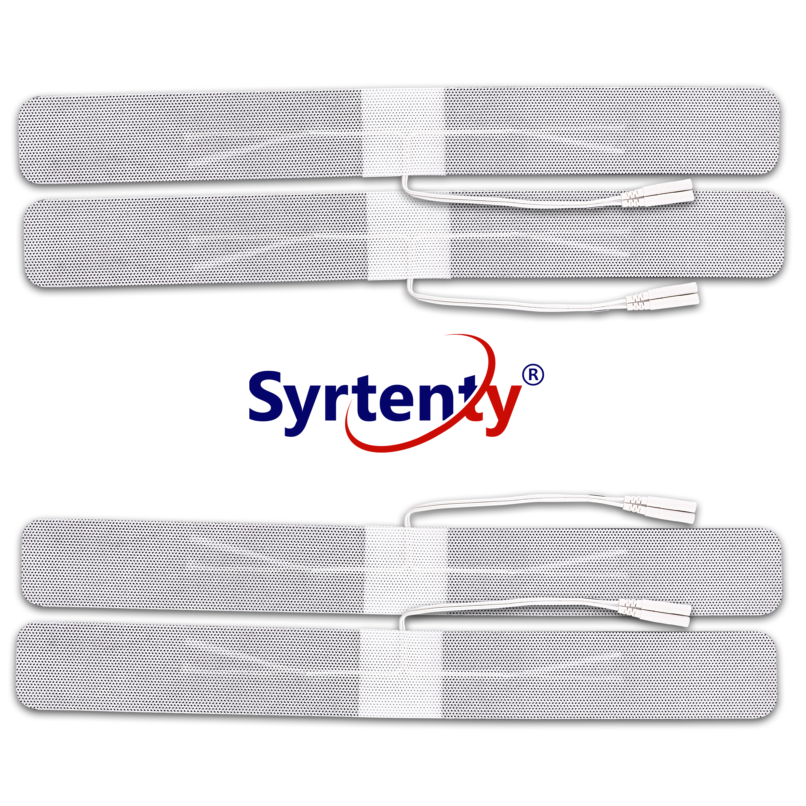 Syrtenty-"TENS Unit Pads -  Pigtail Long Strip 1.5x13 inch 4pcs Electrodes"