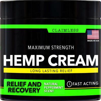 CLAIMLESS Hemp Cream for Pain Relief & Inflammation