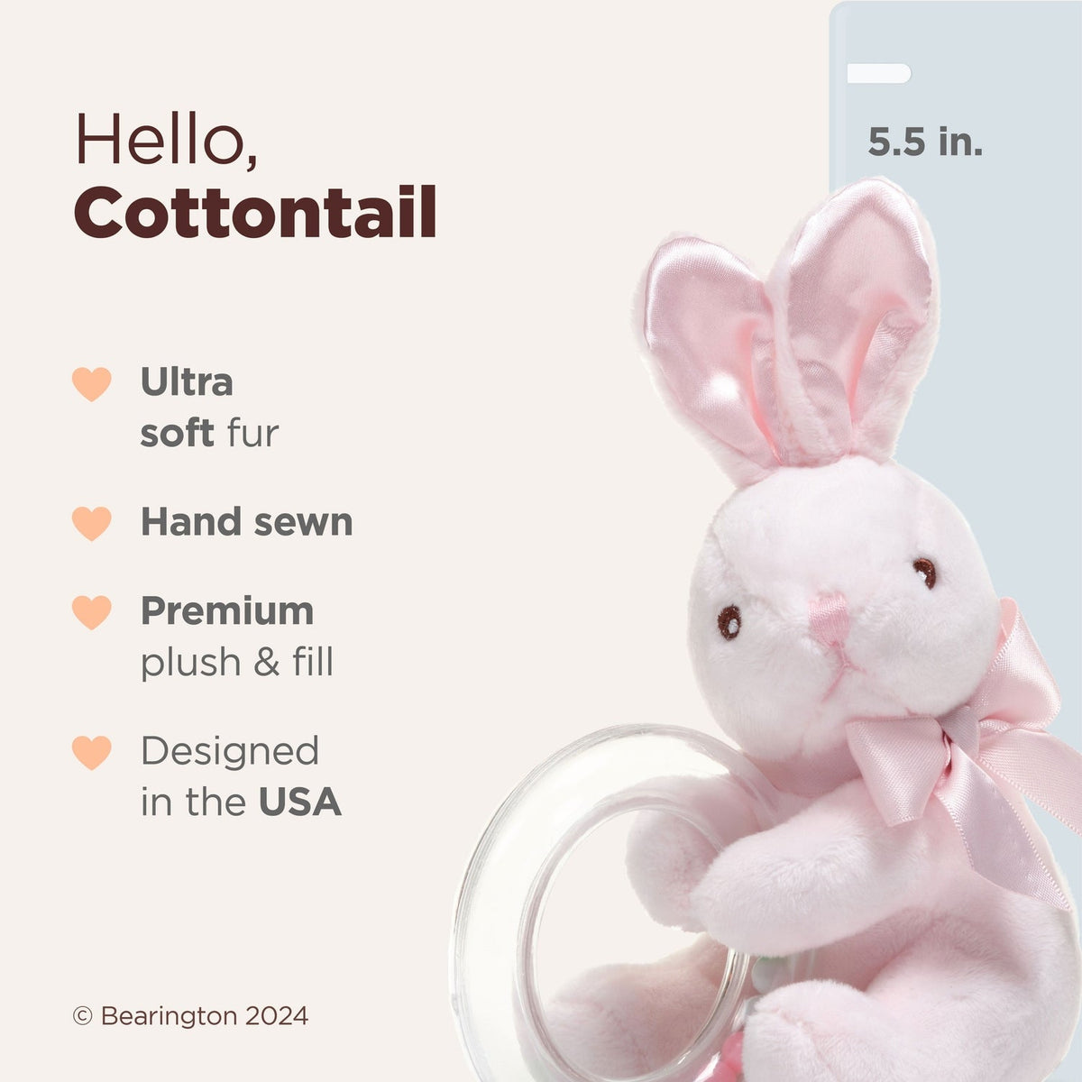 5.5" Shaker Pink Cottontail
