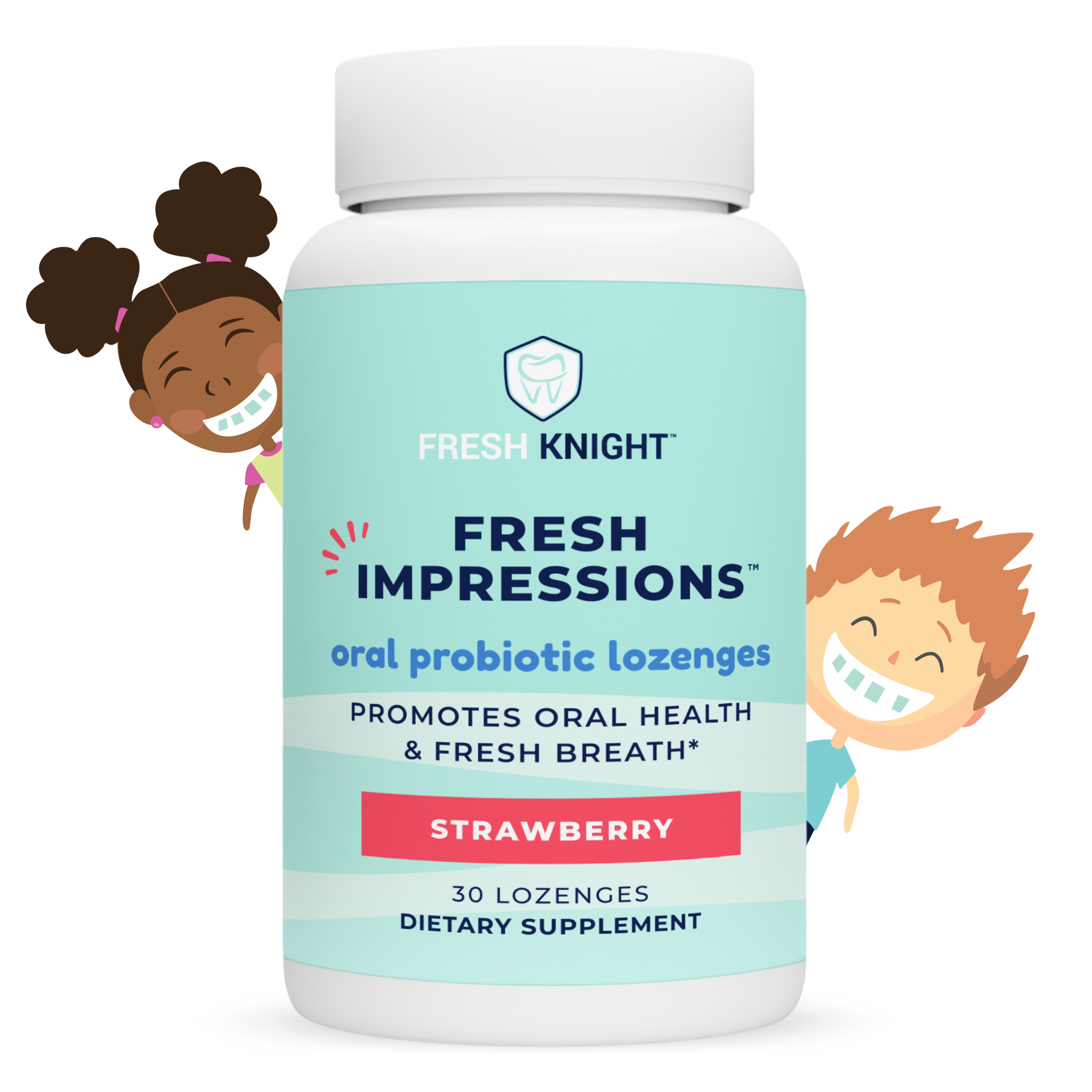 Fresh Impressions - Strawberry Oral Probiotic Lozenges for Kids
