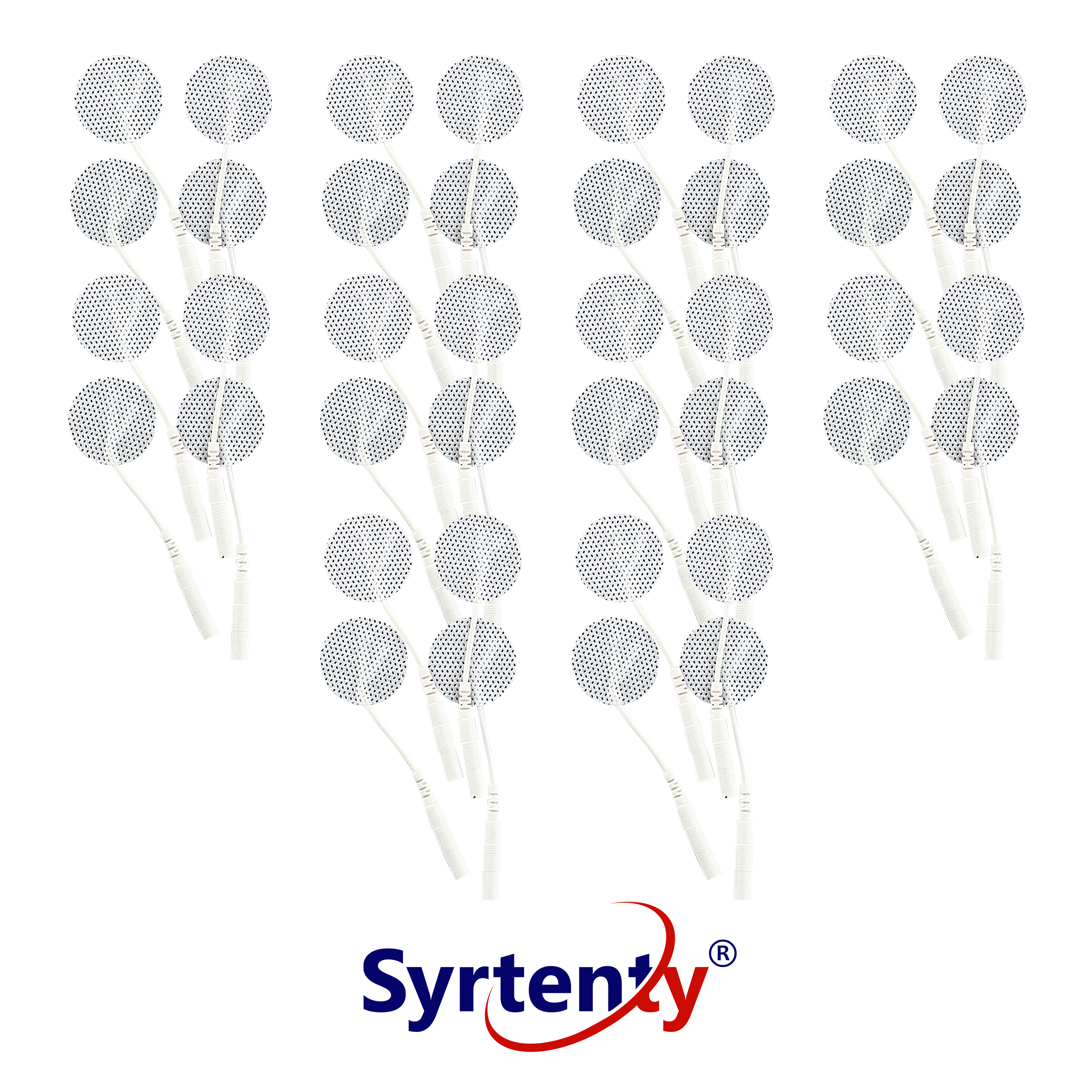 Syrtenty-"TENS Unit Pads -  Pigtail Round 1 inch 40pcs Electrodes"