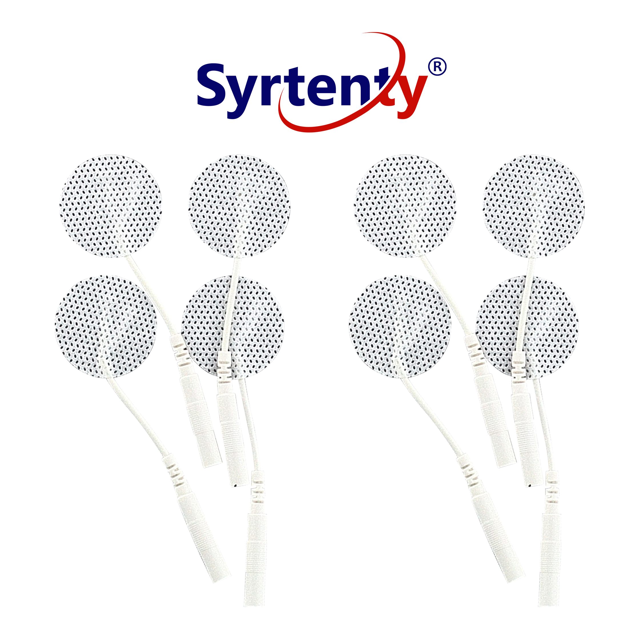 Syrtenty-"TENS Unit Pads -  Pigtail Round 1inch 8pcs Electrodes"