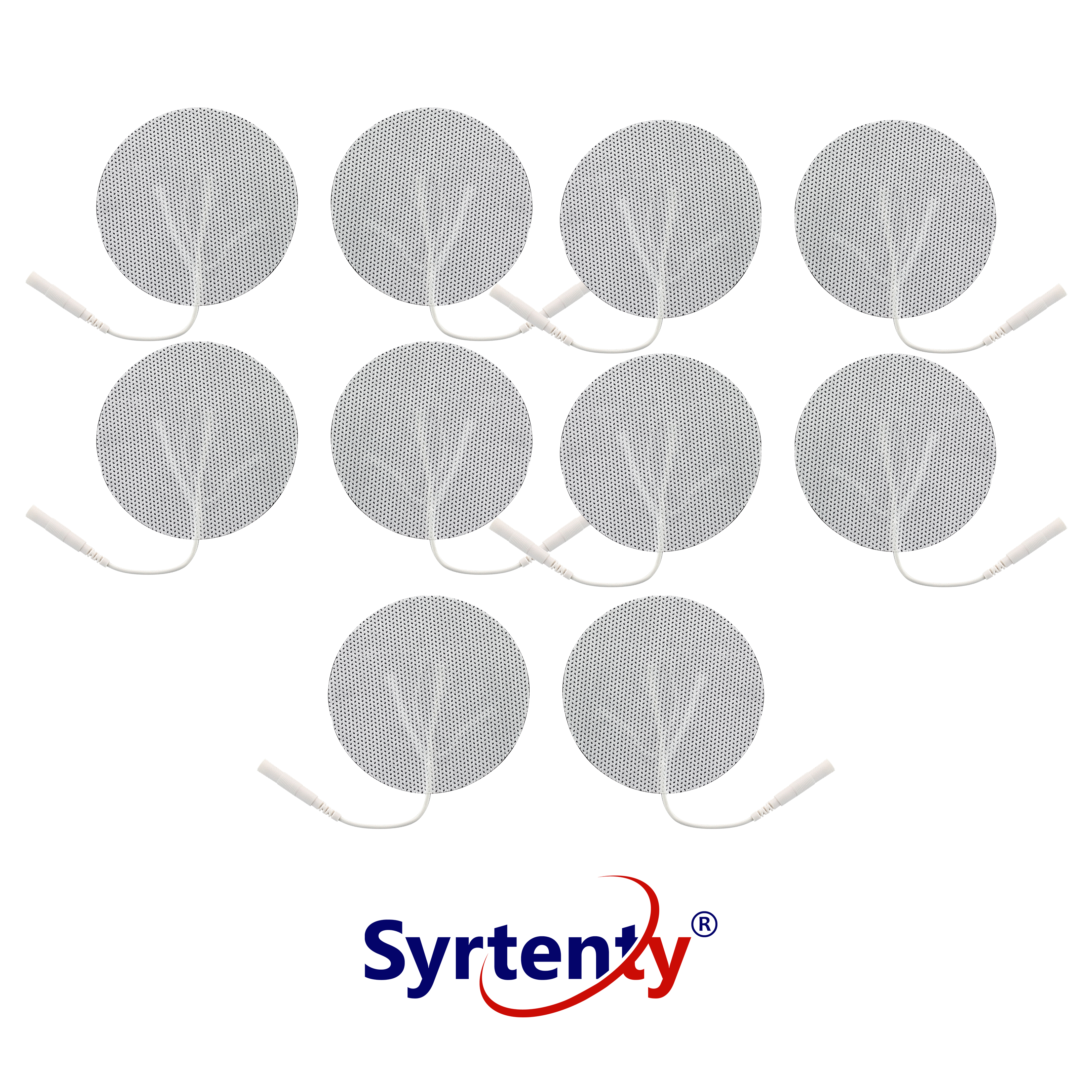 Syrtenty-"TENS Unit Pads -  Pigtail Round 2.75 inch 10pcs Electrodes"