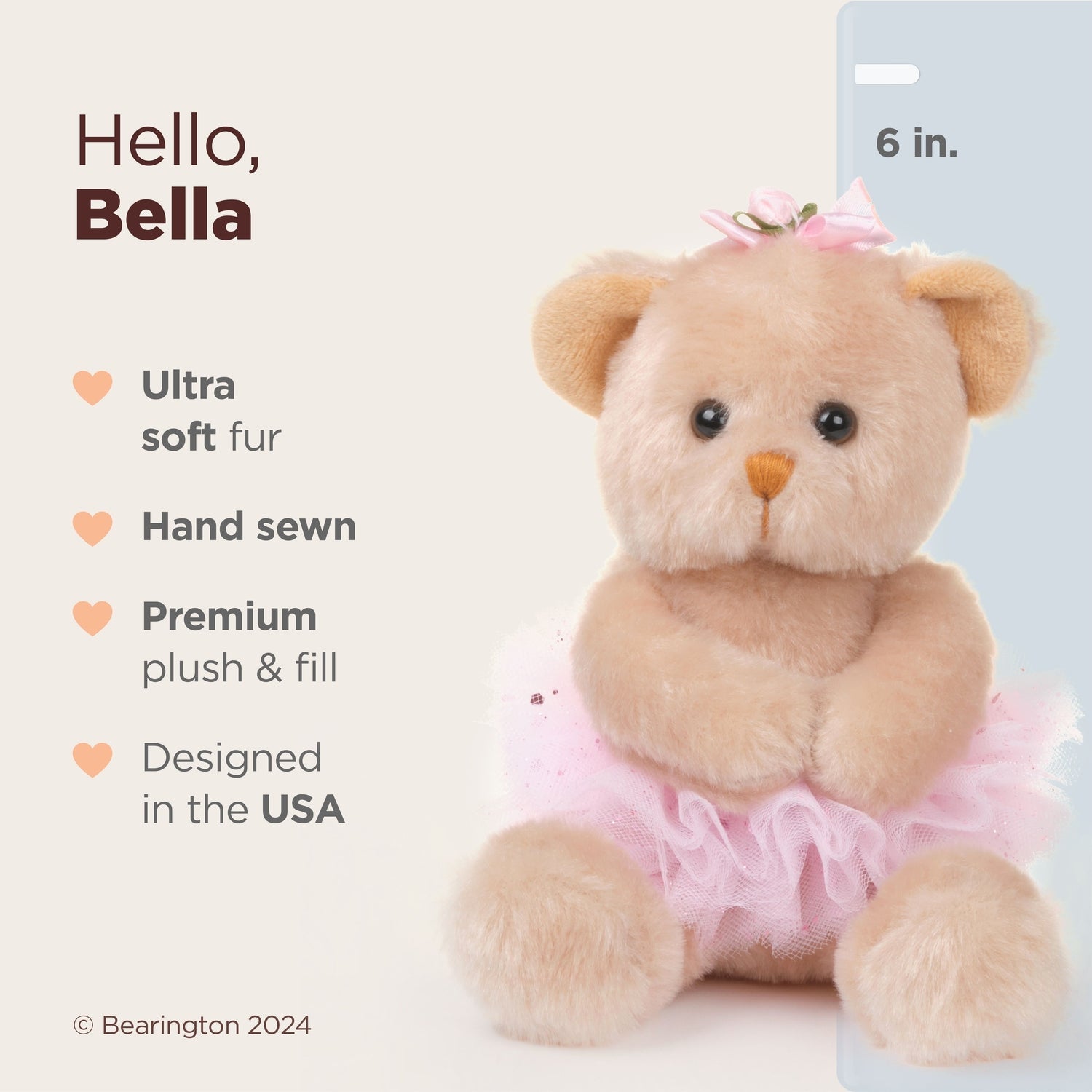 6" Ballerina Bear Bella Ballerina