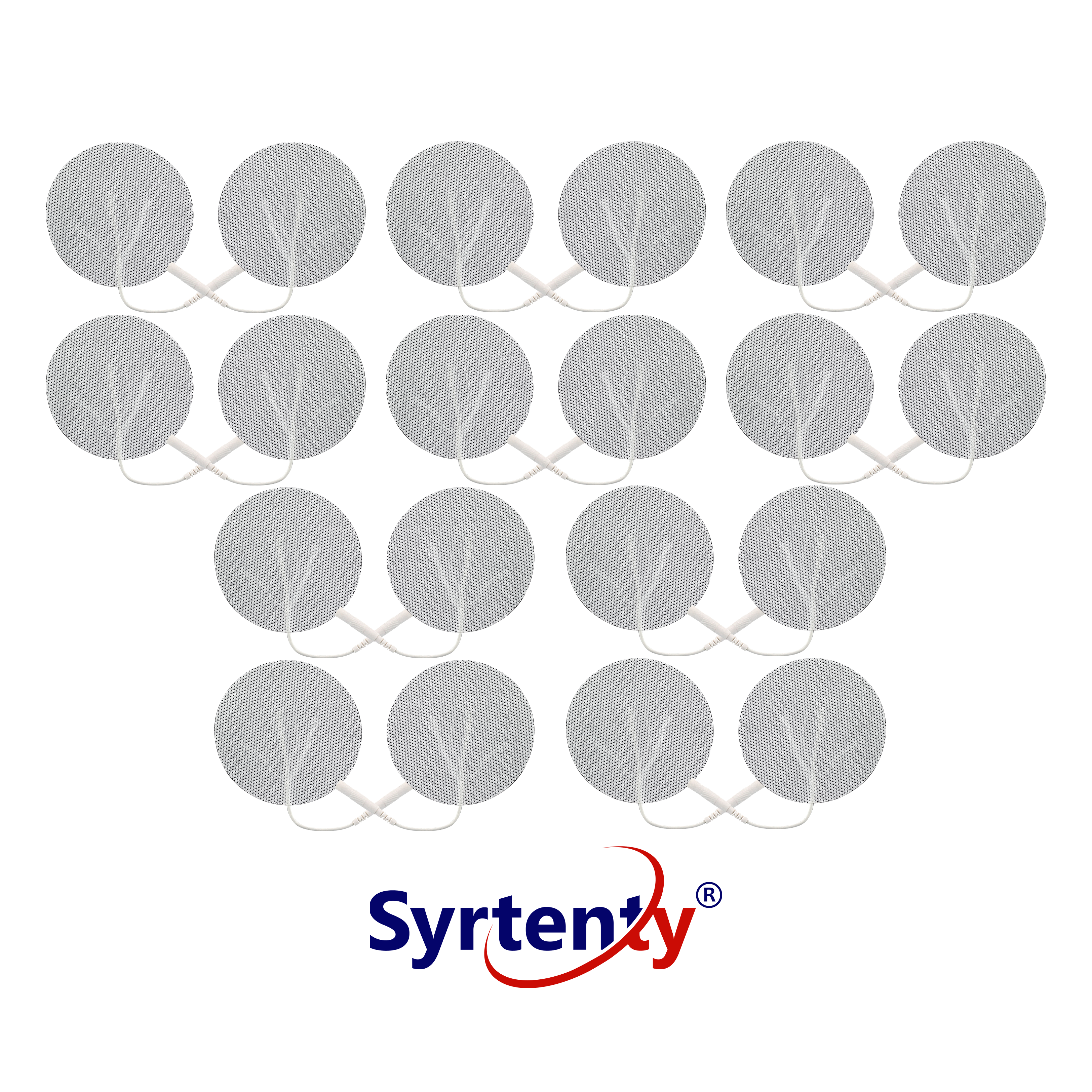 Syrtenty-"TENS Unit Pads -  Pigtail Round 2 inch 20pcs Electrodes"