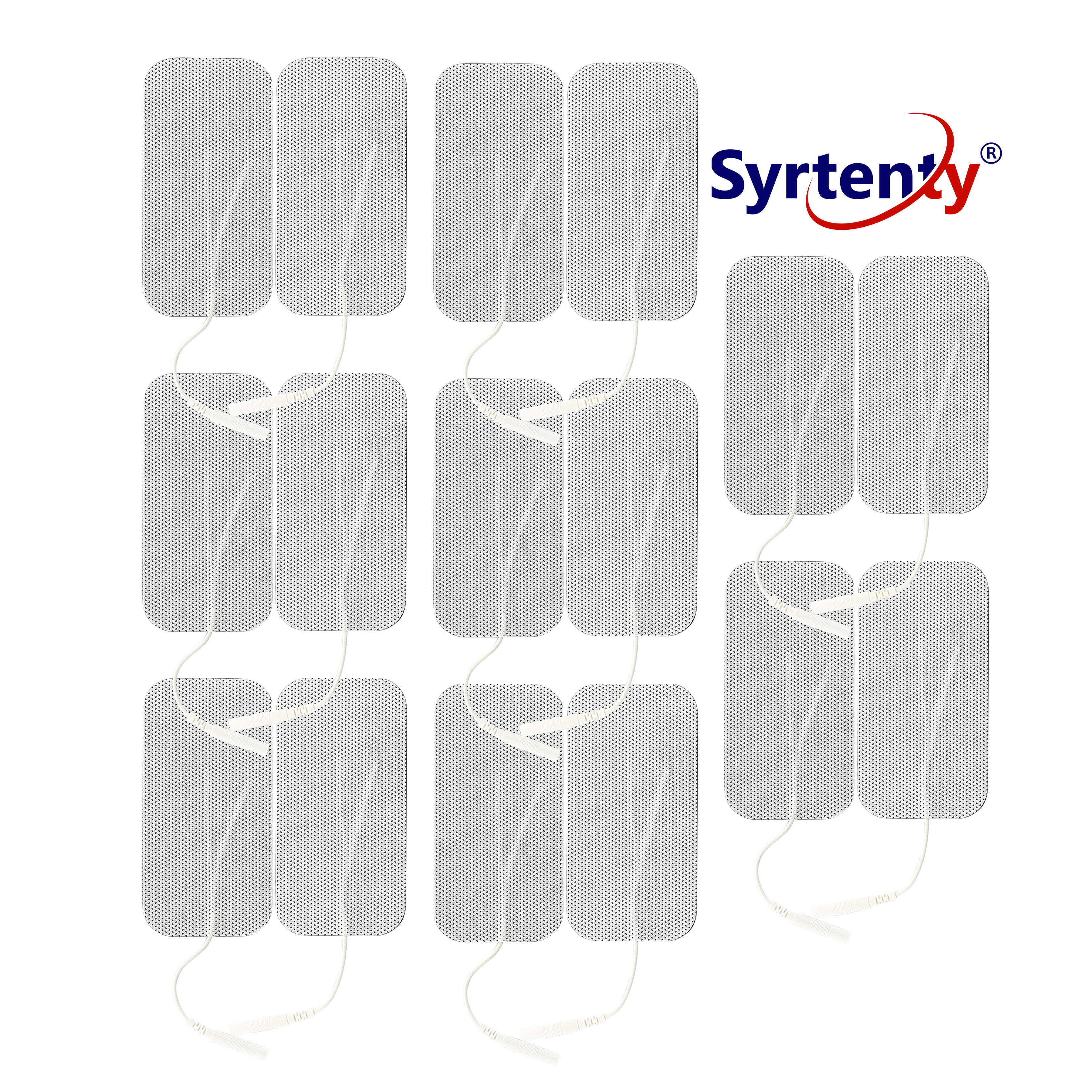 Syrtenty-"TENS Unit Pads -  Pigtail Rectangle 2x4 inch 16pcs Electrodes"
