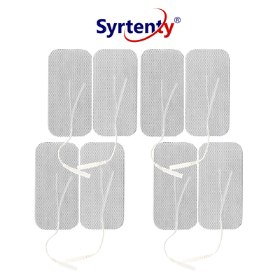 Syrtenty-"TENS Unit Pads -  Pigtail Rectangle 2x4 inch 8pcs Electrodes"
