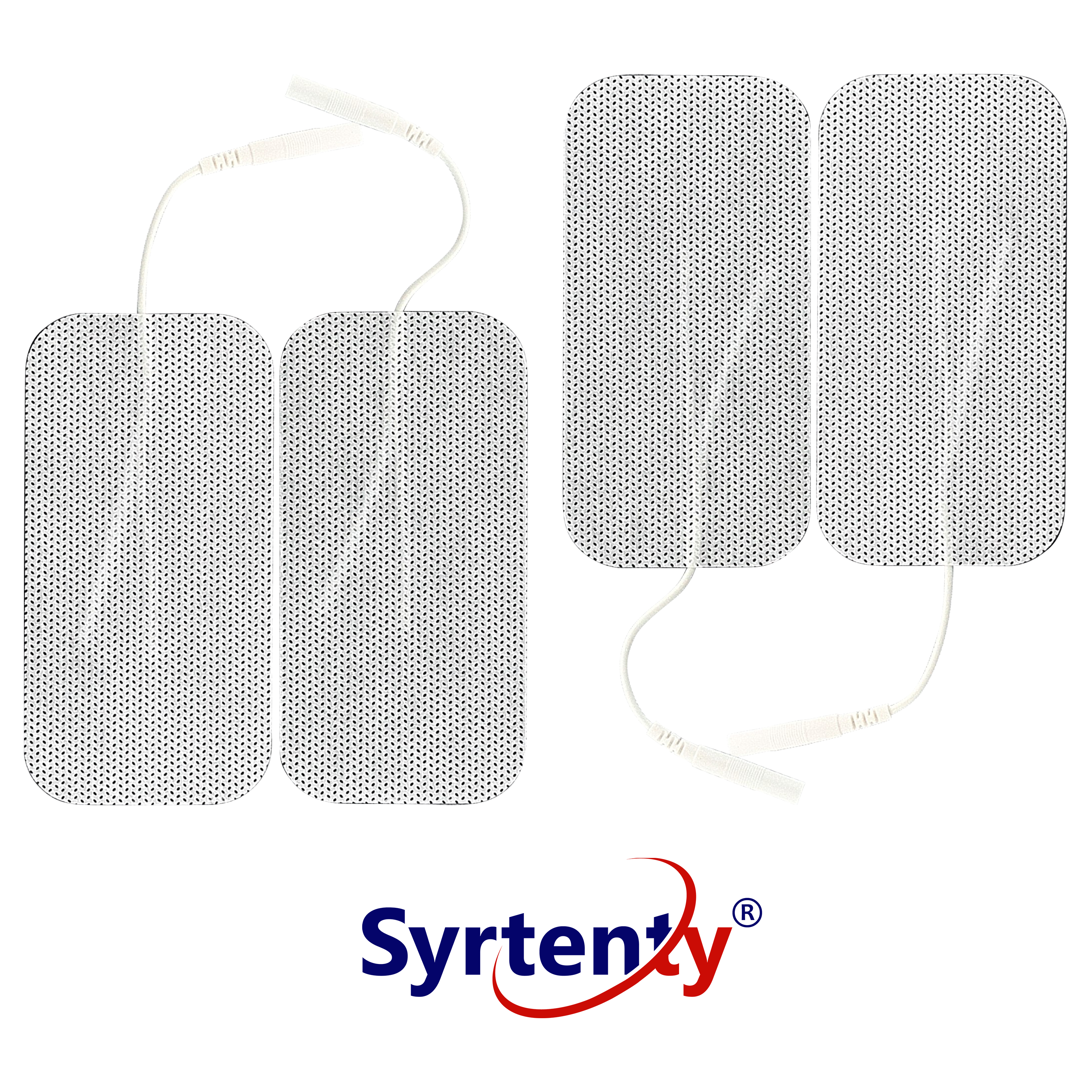 Syrtenty-"TENS Unit Pads -  Pigtail Rectangle 2x4 inch 4pcs Electrodes"