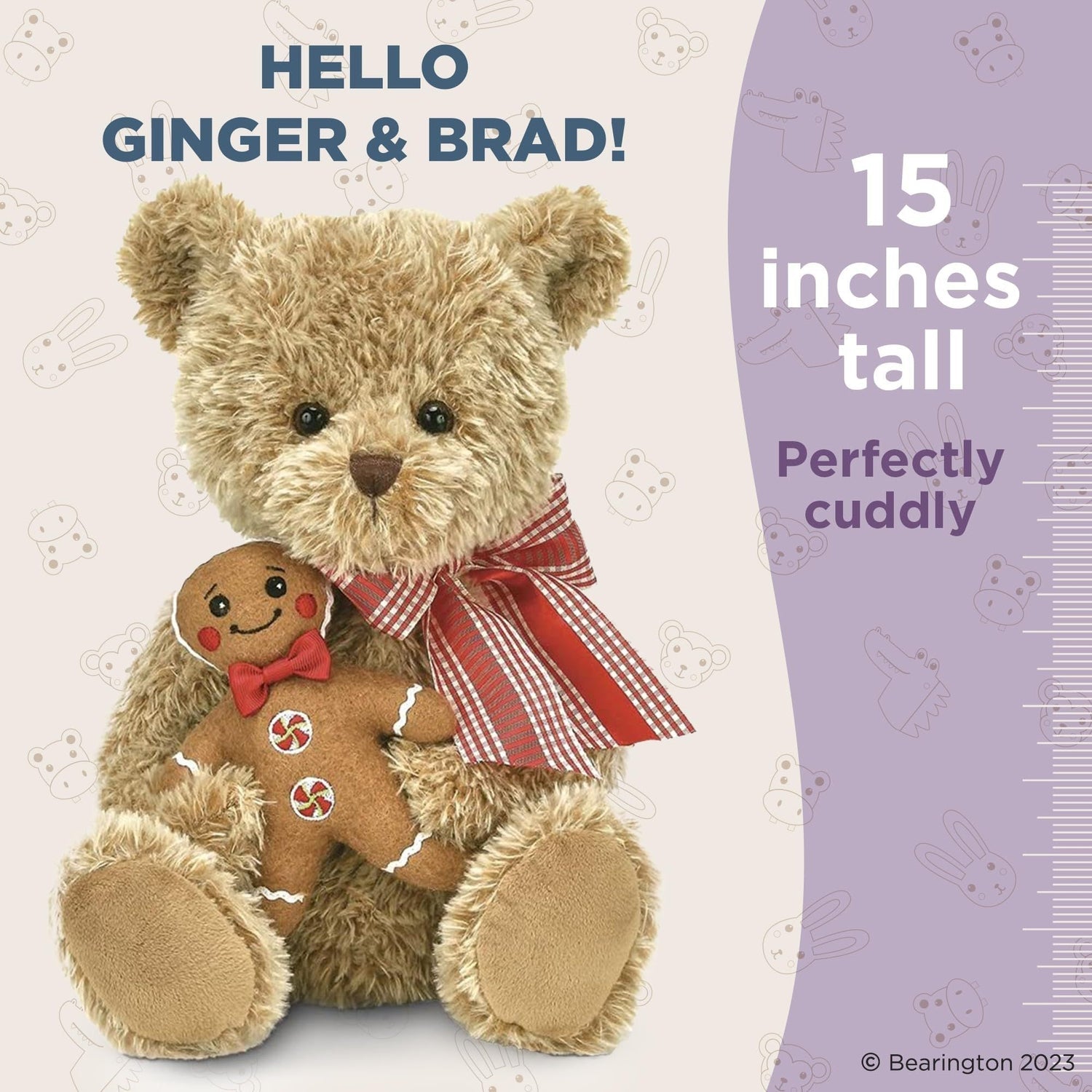 15" Christmas Bear Ginger & Brad