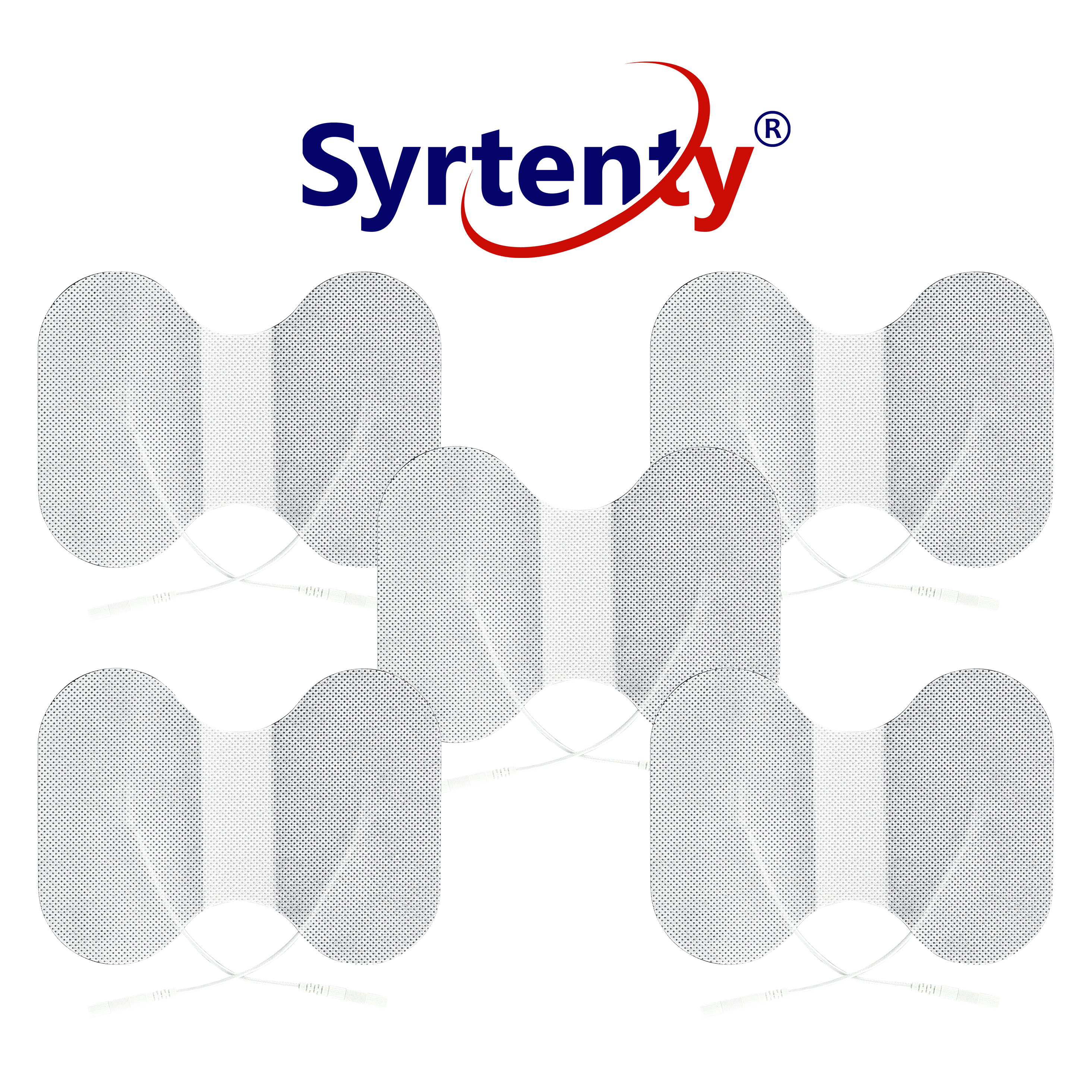 Syrtenty-"TENS Unit Pads -  Pigtail Butterfly 4.5x6 inch 5pcs Electrodes"
