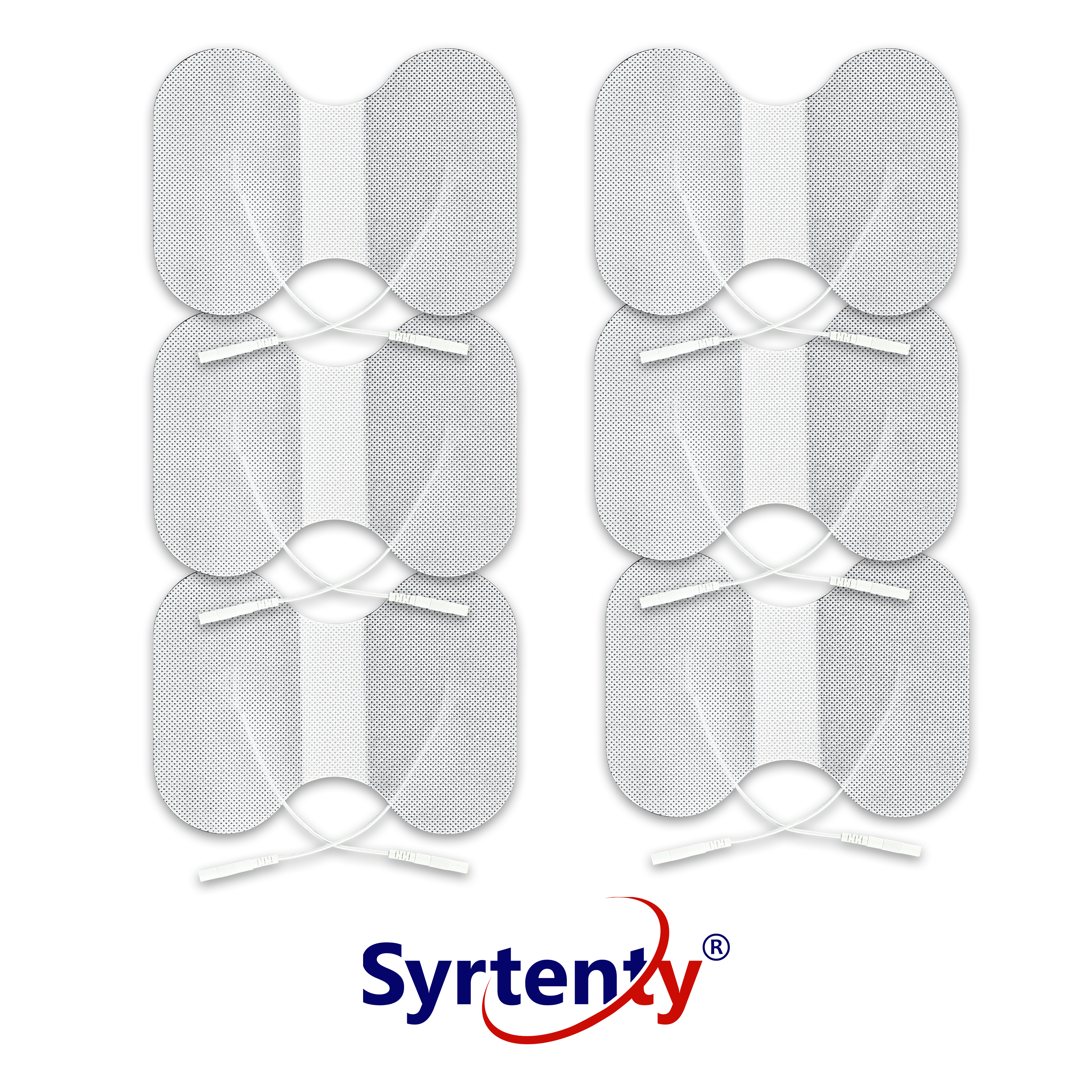 Syrtenty-"TENS Unit Pads -  Pigtail Butterfly 4.5x6 inch 6pcs Electrodes"