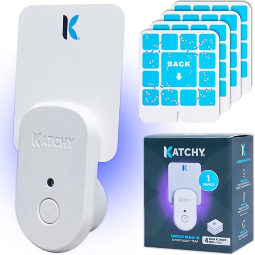 Katchy Plug-In Bug Trap (Indoor) – Bug Catcher for Mosquitoes, Gnats, Fruit Flies & Small Moths – White