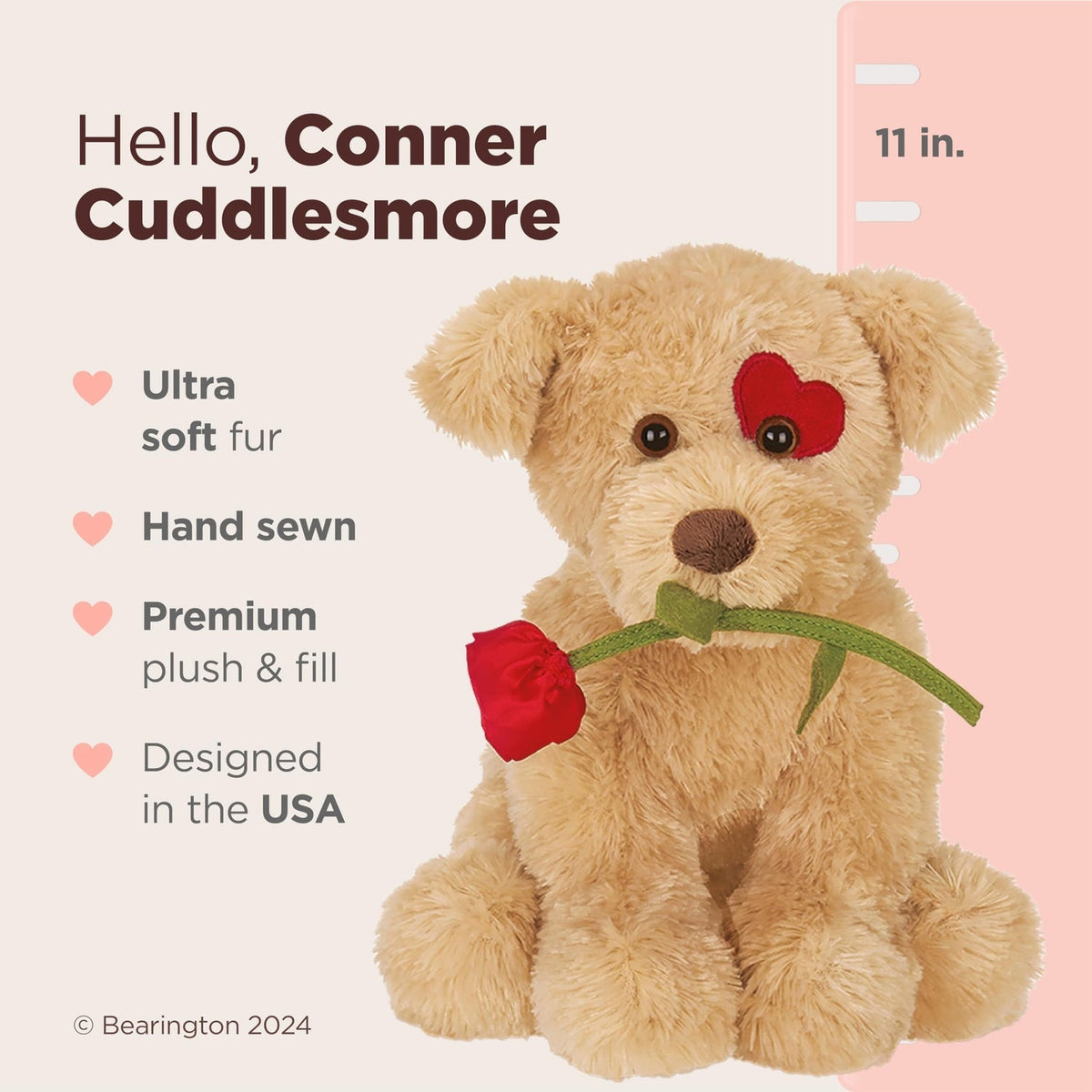 11" Valentine's Dog Conner Cuddlesmore