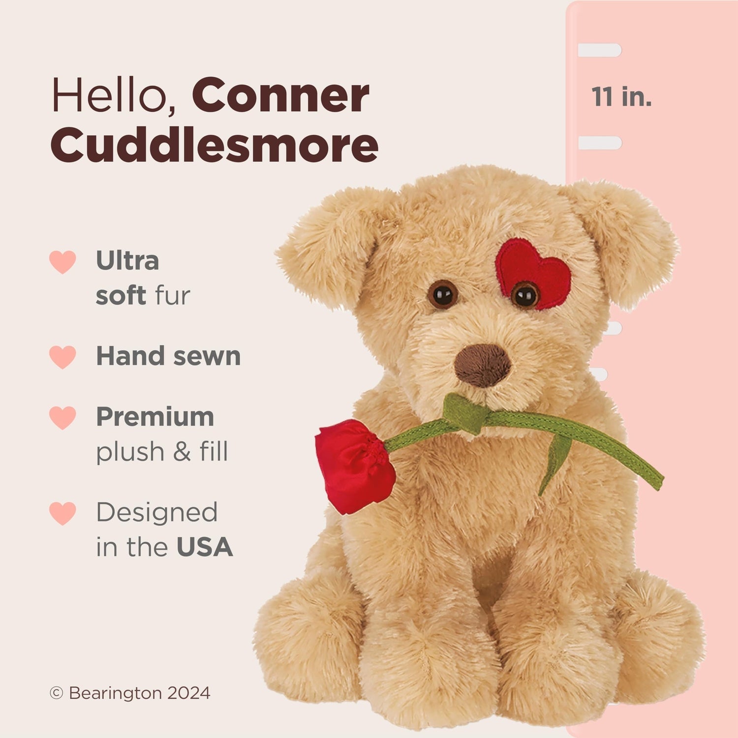 11" Valentine's Dog Conner Cuddlesmore