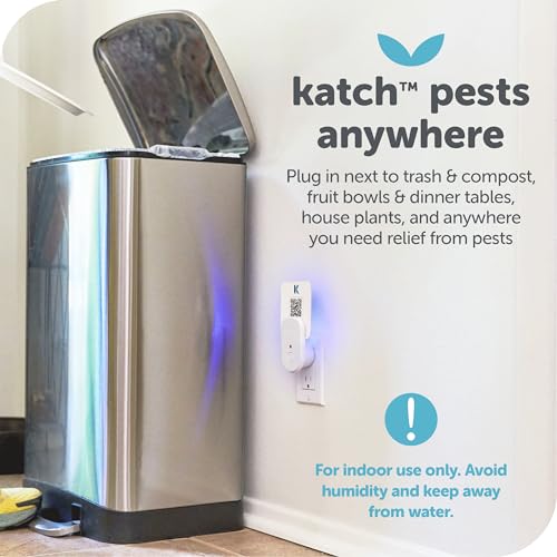 Katchy Plug-In Bug Trap (Indoor) – Bug Catcher for Mosquitoes, Gnats, Fruit Flies & Small Moths – White