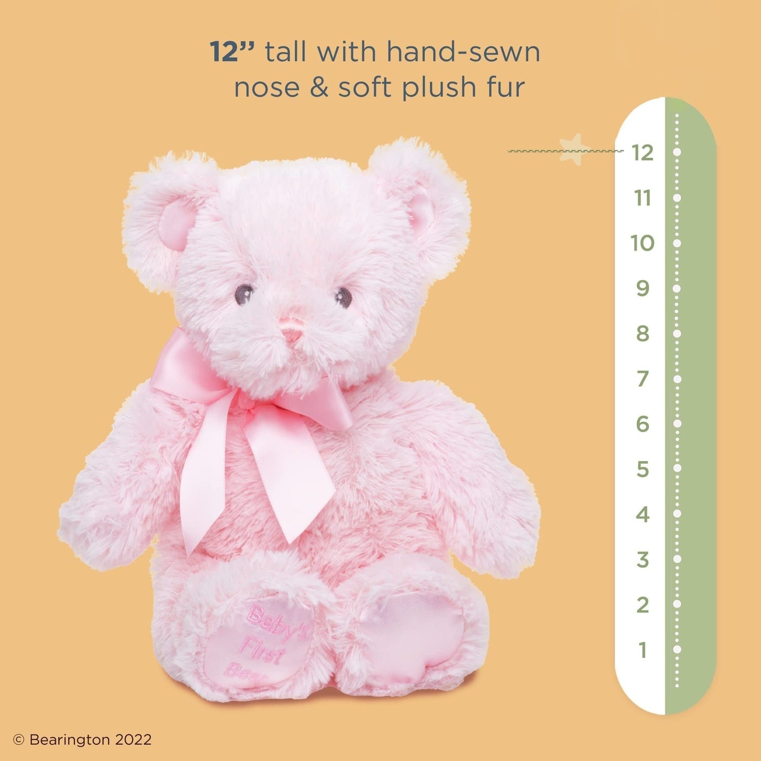 12" Teddy Bear Baby's First Pink