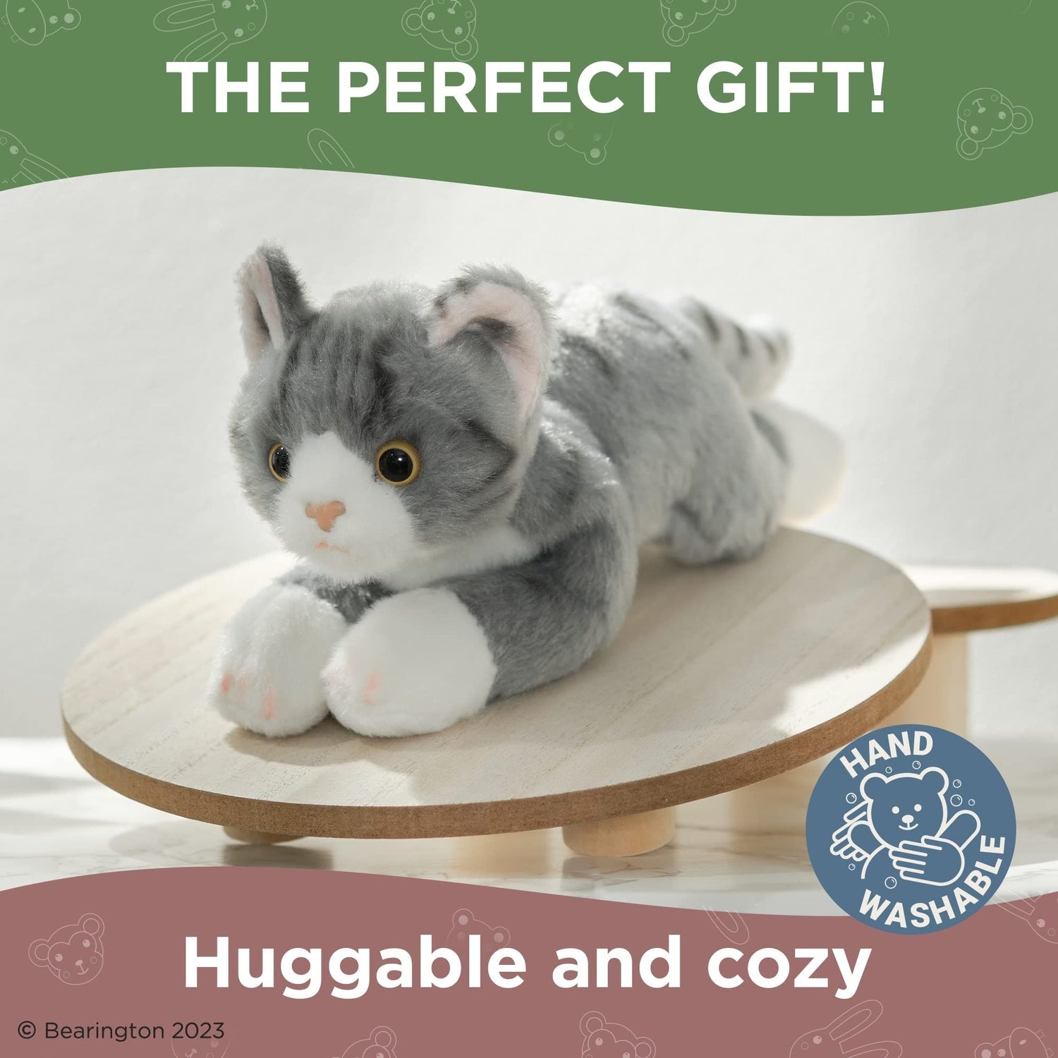 8" Grey Tabby Cat Lil’ Socks