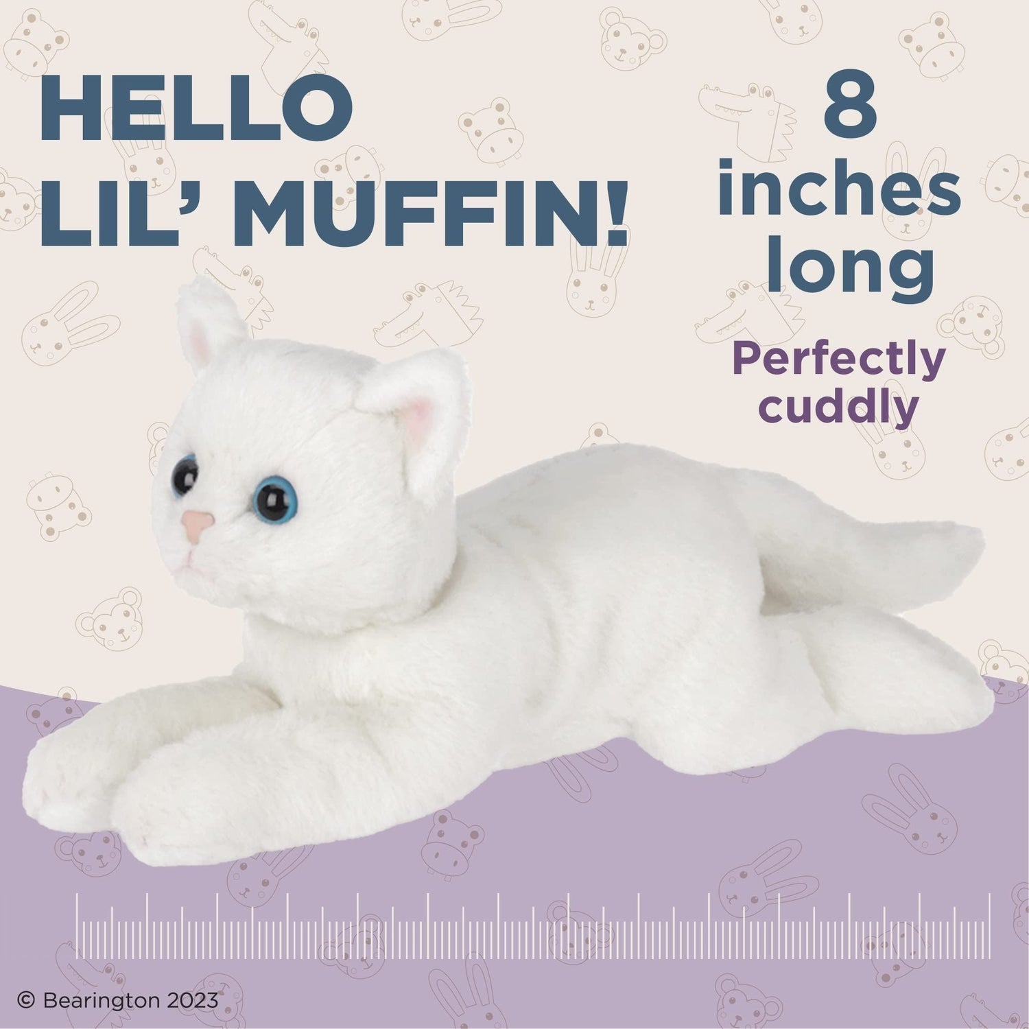 8" White Cat Lil’ Muffin