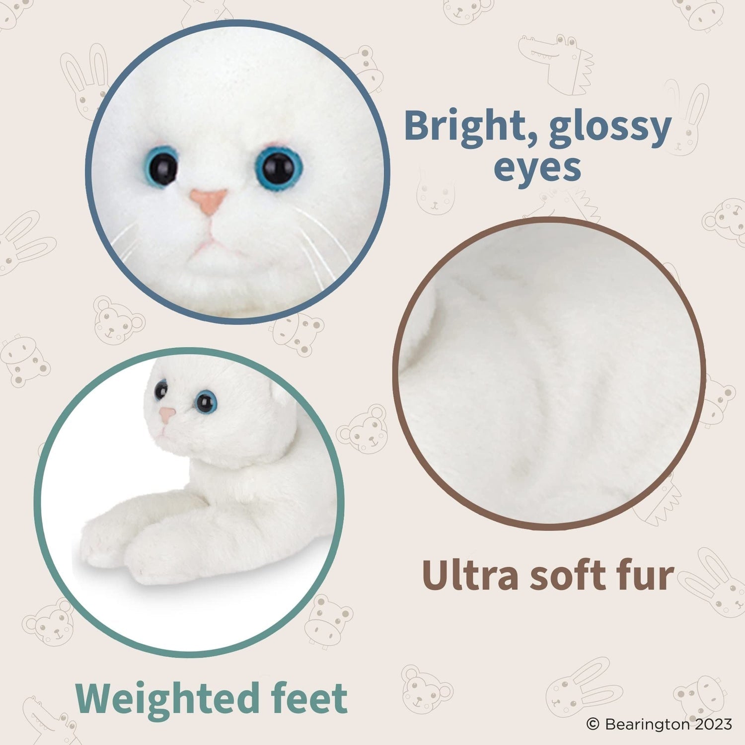 8" White Cat Lil’ Muffin