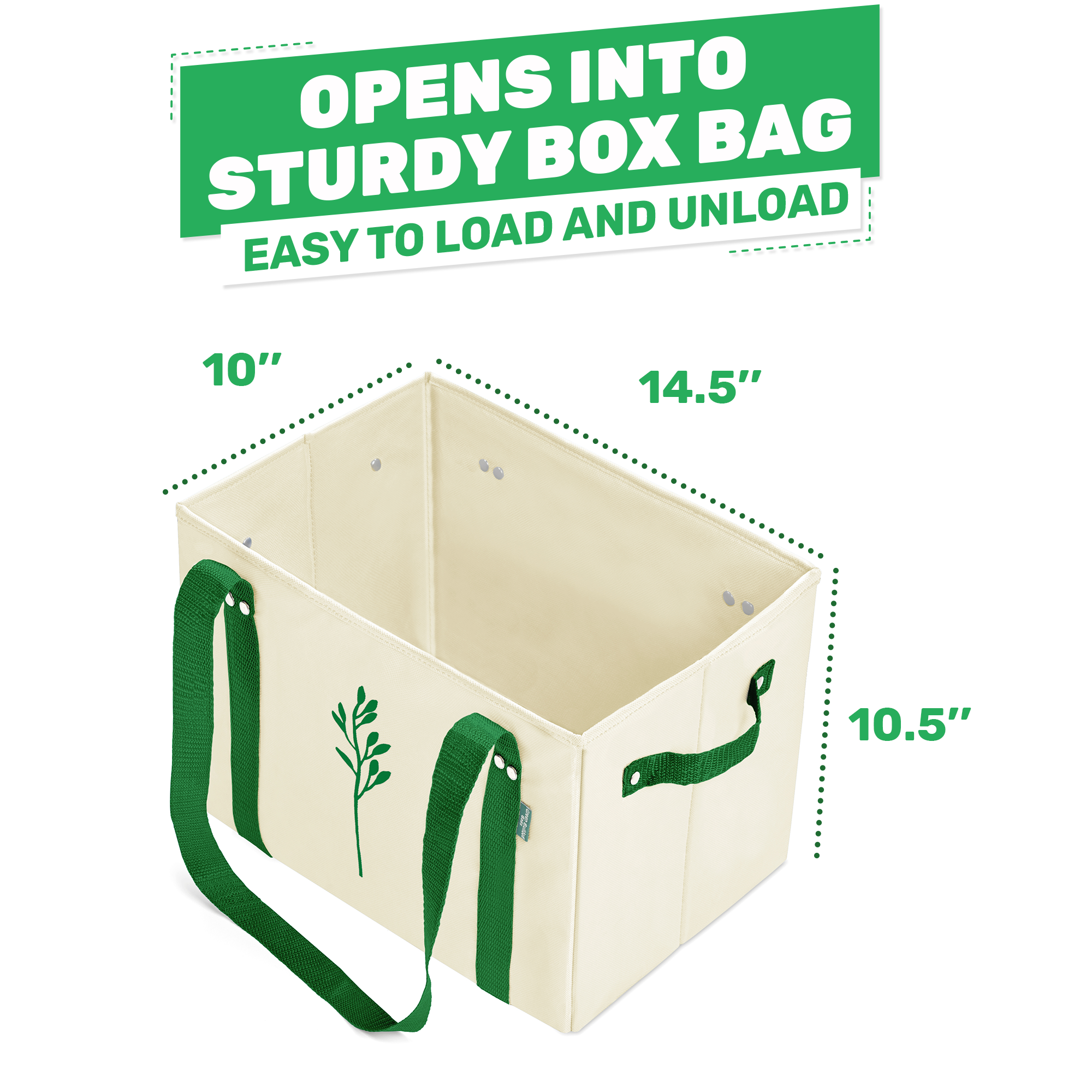 Taupe Reusable Grocery Box Bags (Set of 3)