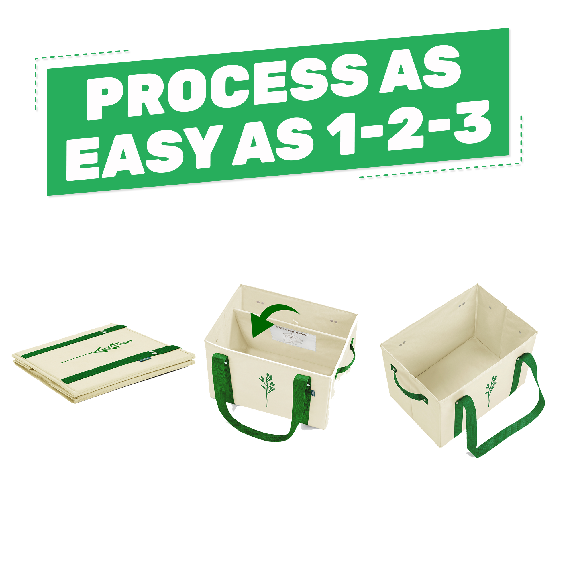 Taupe Reusable Grocery Box Bags (Set of 3)