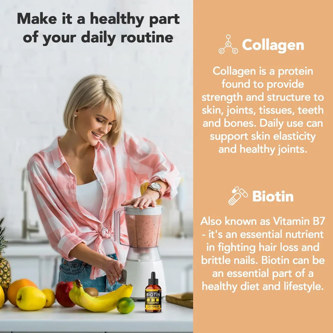 Boosted Biotin & Collagen for Hair Growth, Nail Strength & Skin Health
