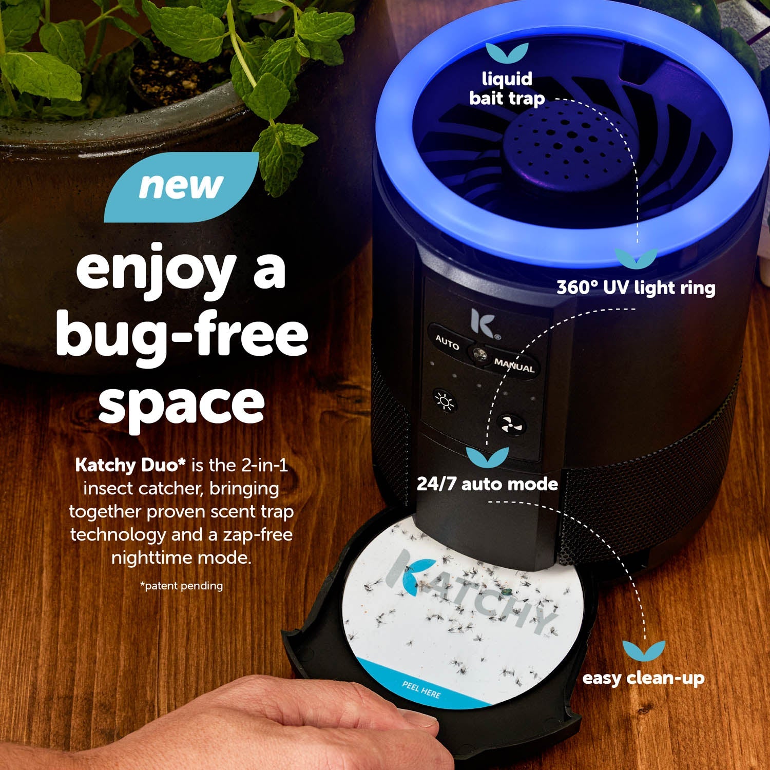 Katchy Duo: 2-in-1 Automatic Indoor Insect Trap