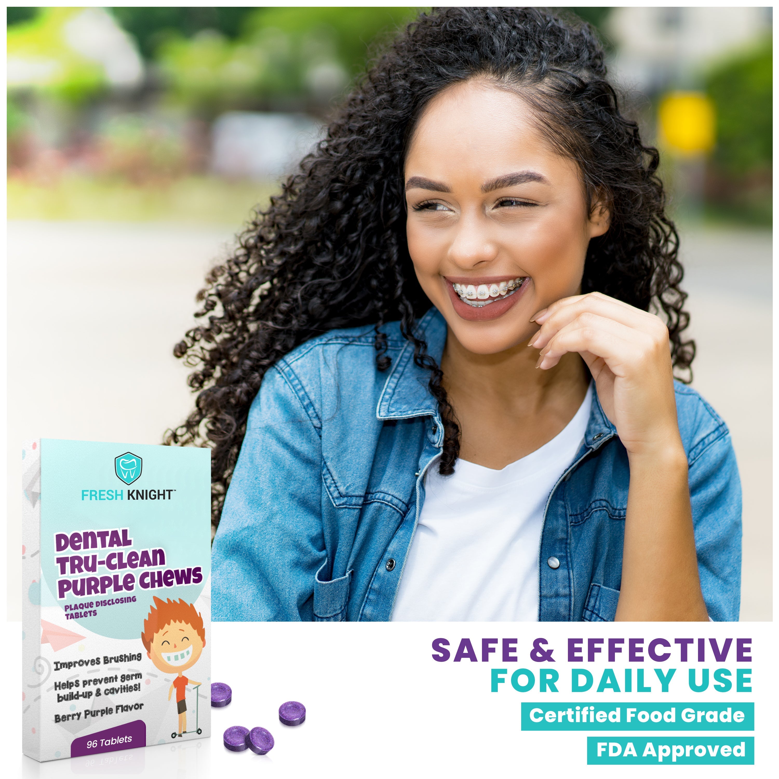 Tru-clean Purple Chews, Plaque Disclosing Tablets- 96 pack