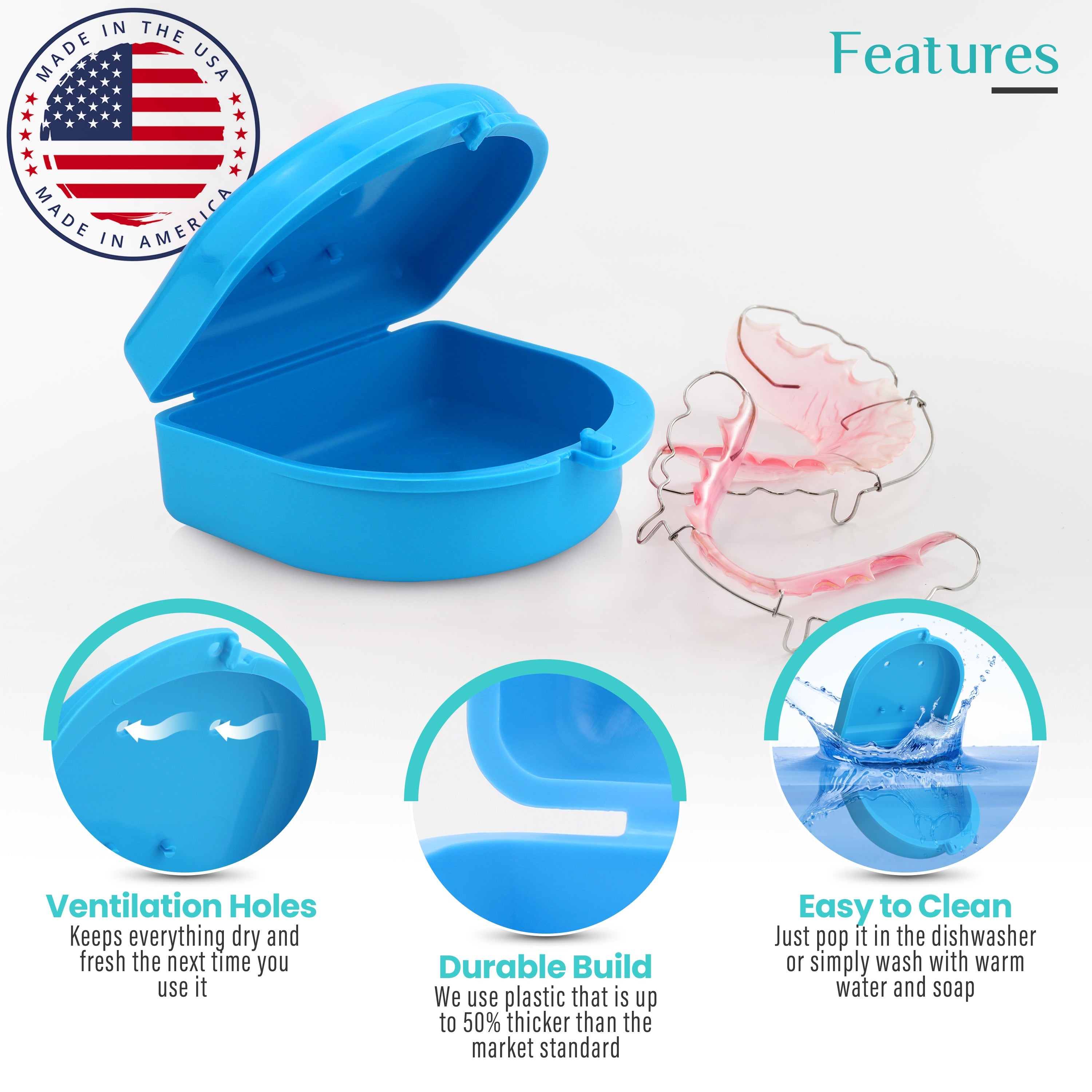 2 Pack: Sky Blue Retainer Case