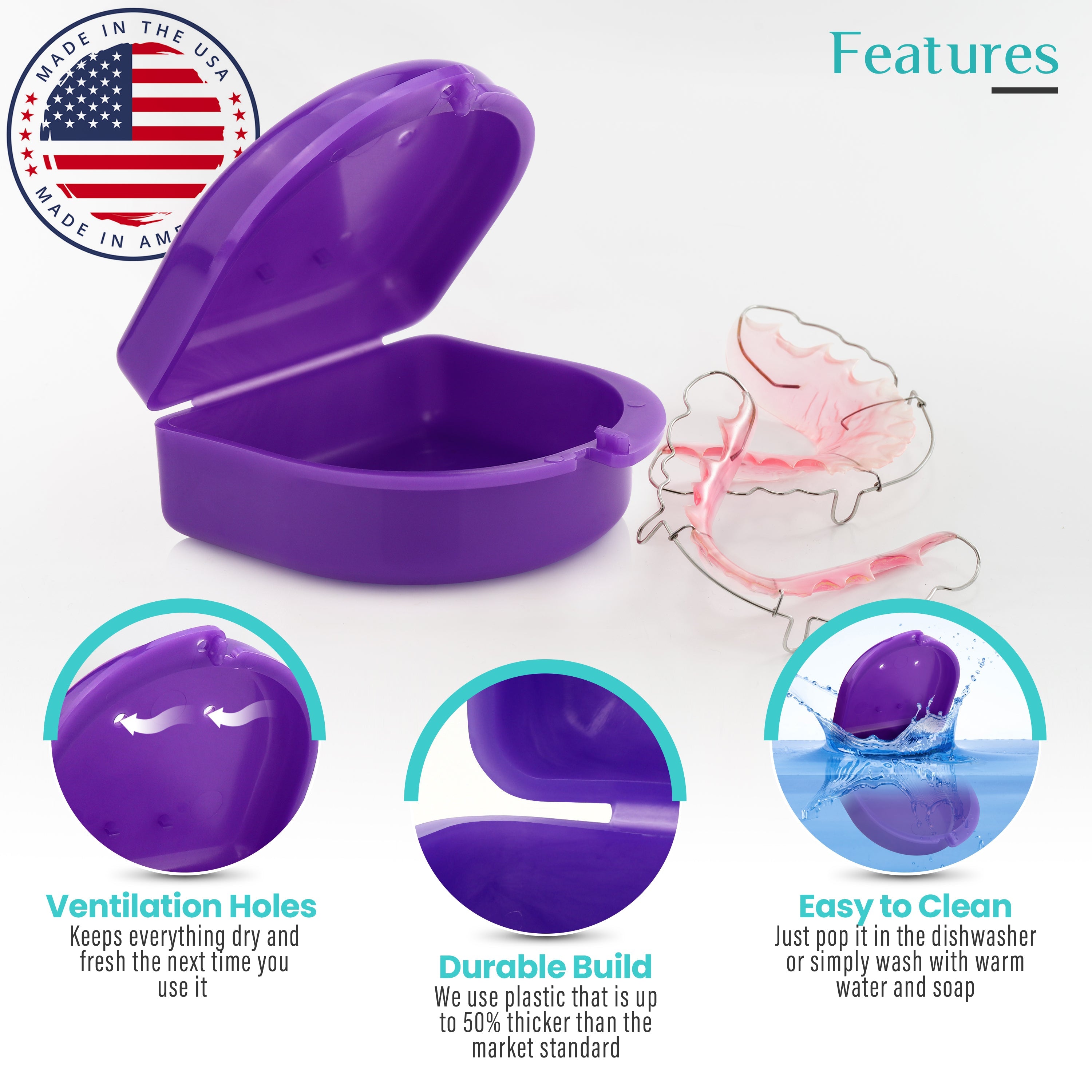 2 Pack: Purple Retainer Case