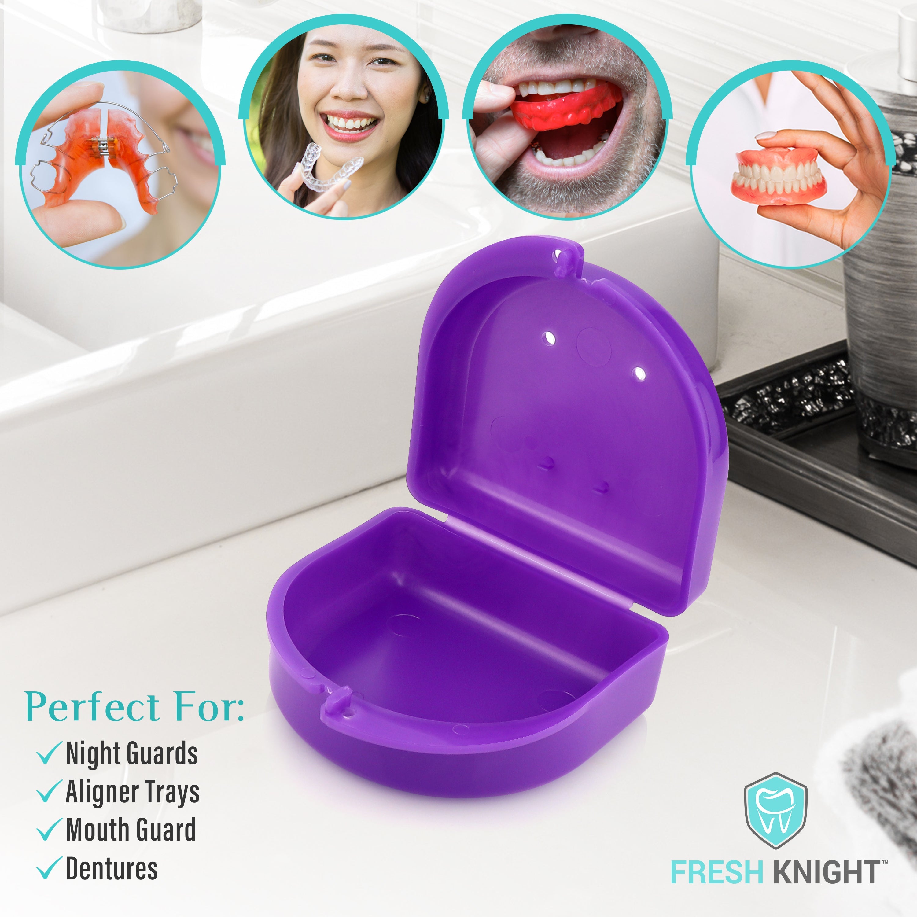 2 Pack: Purple Retainer Case