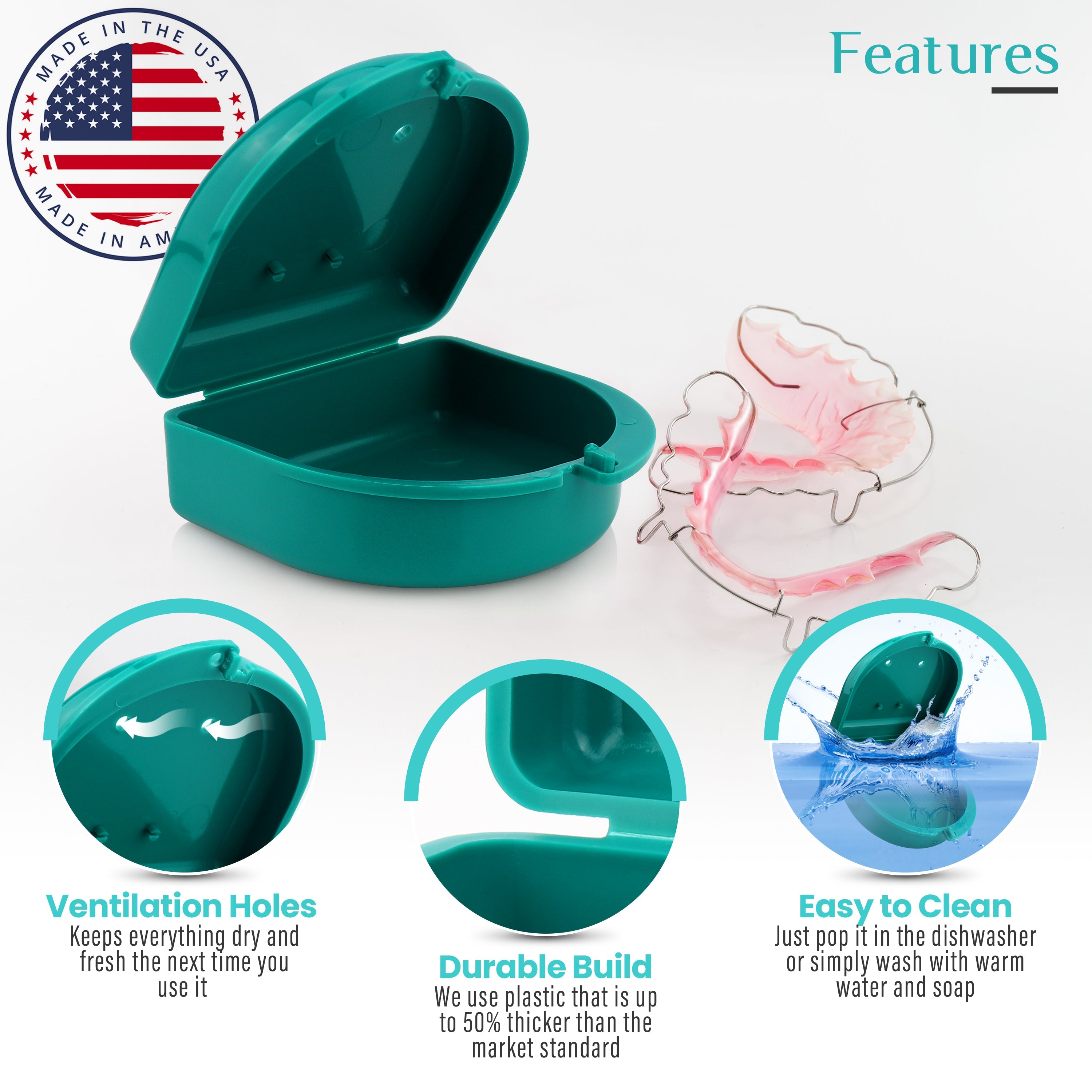 2 Pack: Perfect Teal Retainer Case