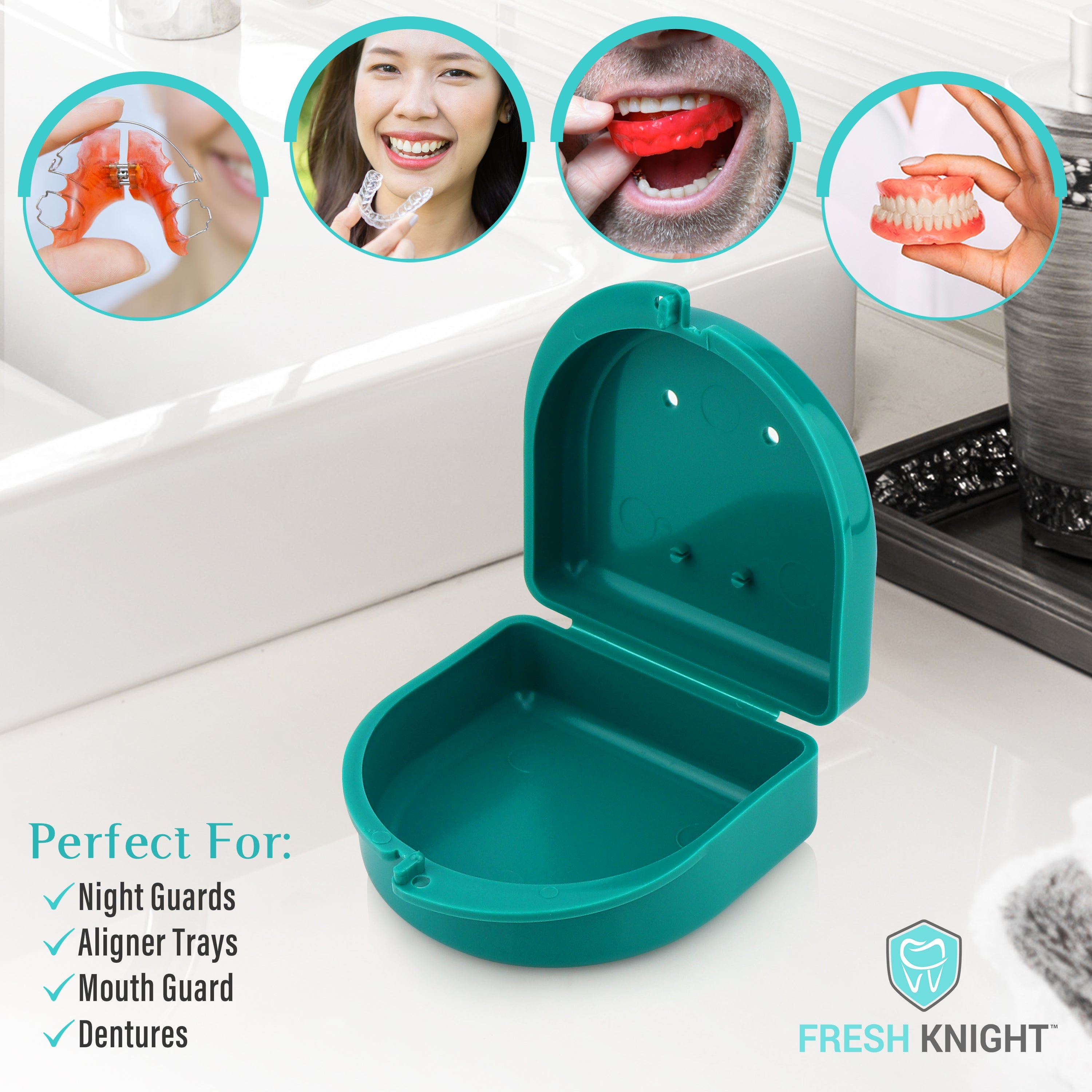 2 Pack: Perfect Teal Retainer Case