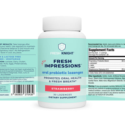 Fresh Impressions - Strawberry Oral Probiotic Lozenges for Kids