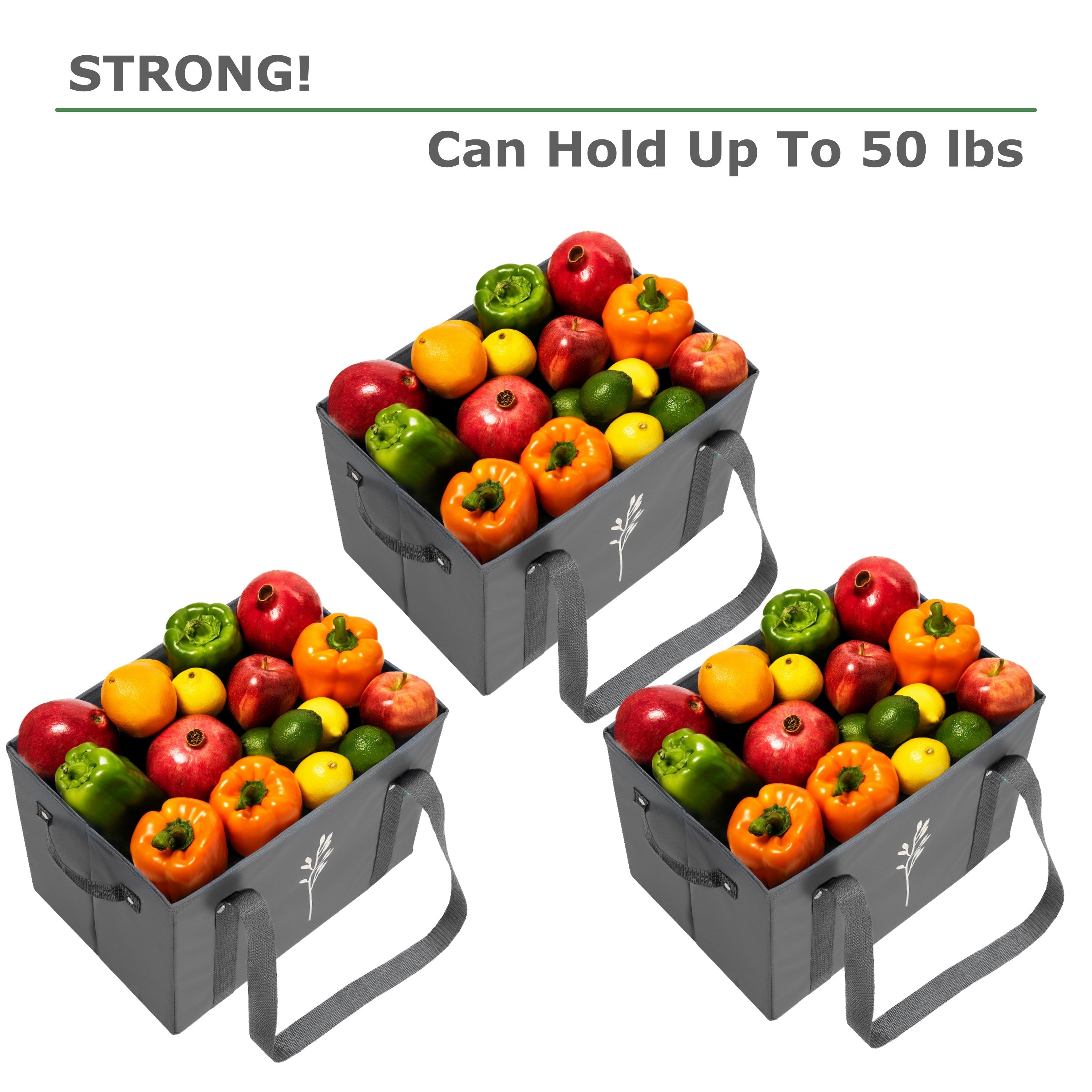 Reusable Grocery Bags are Strong and Can Hold Up to 50 Pounds
