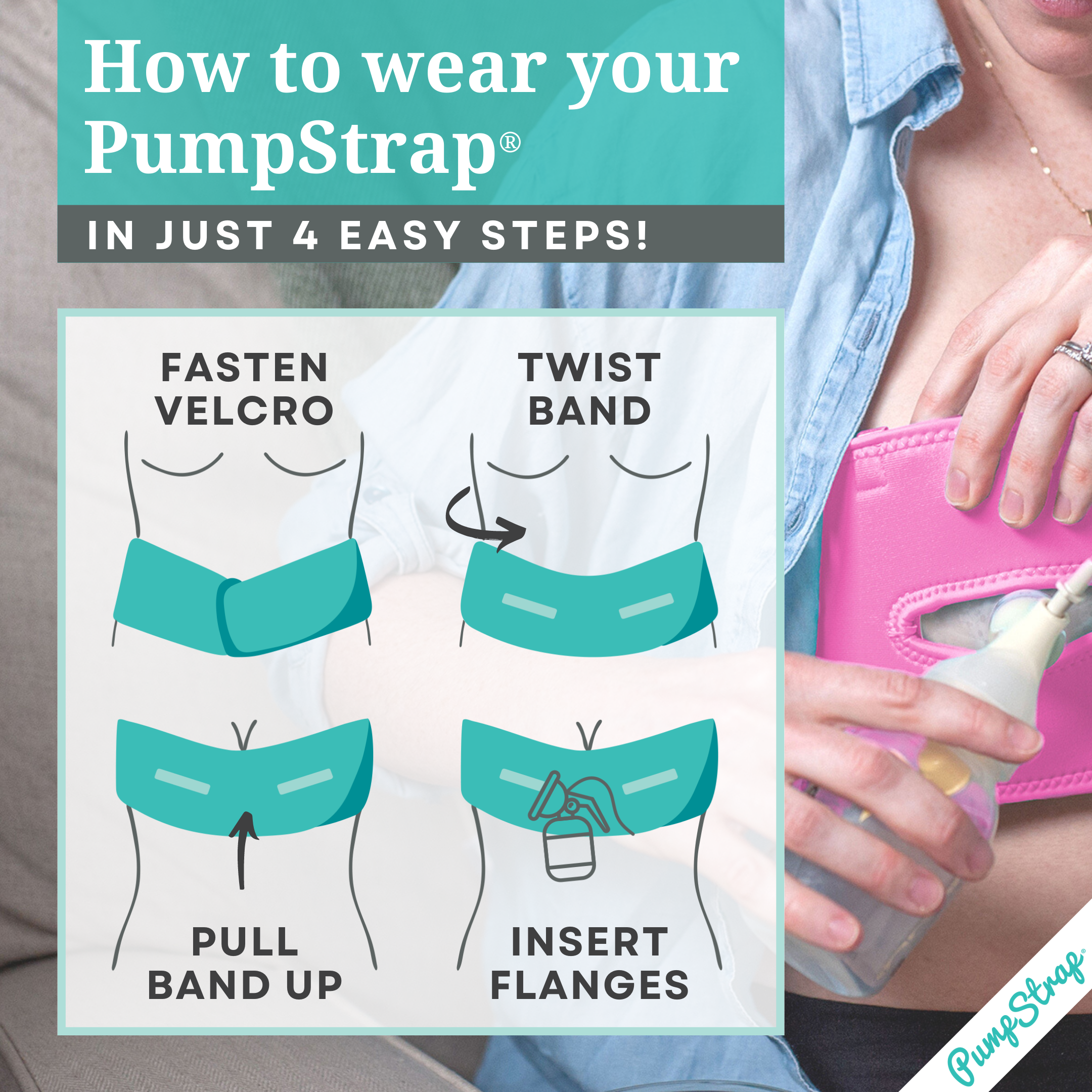 LaVie Pink Journey Bundle: Lactation Massager & Pump Strap