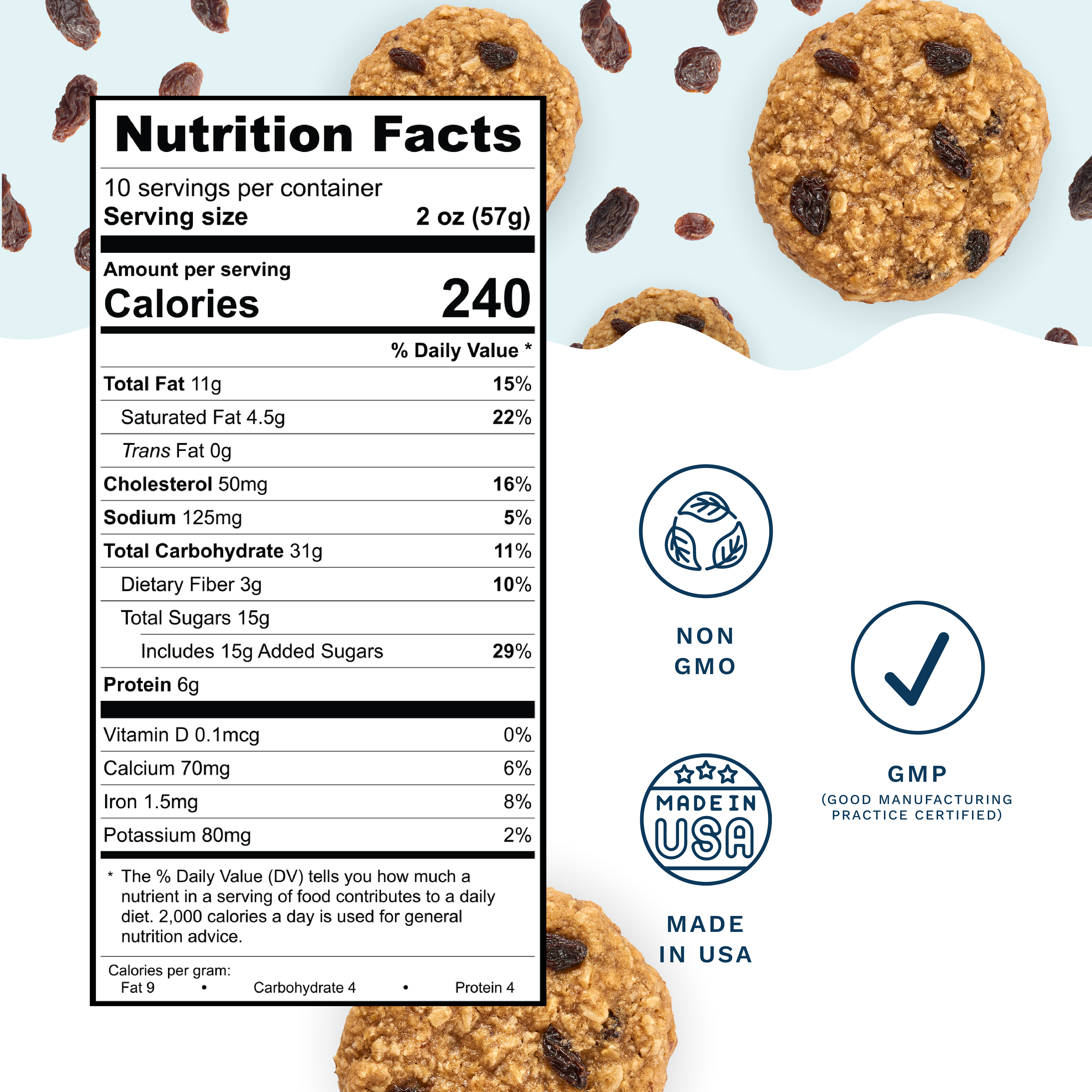 Lactation Cookie Mix - Cinnamon Raisin - 16oz
