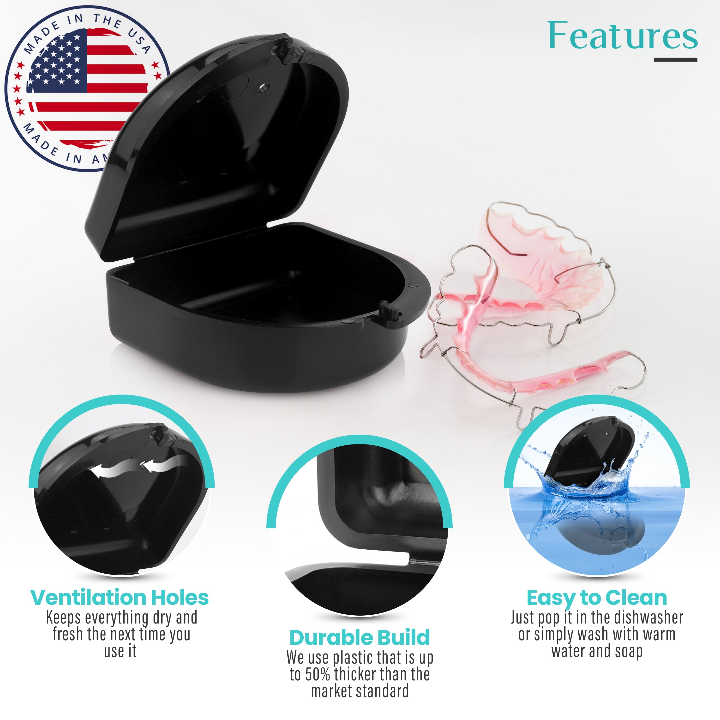 2 Pack: The Original Stealth Black Retainer Case