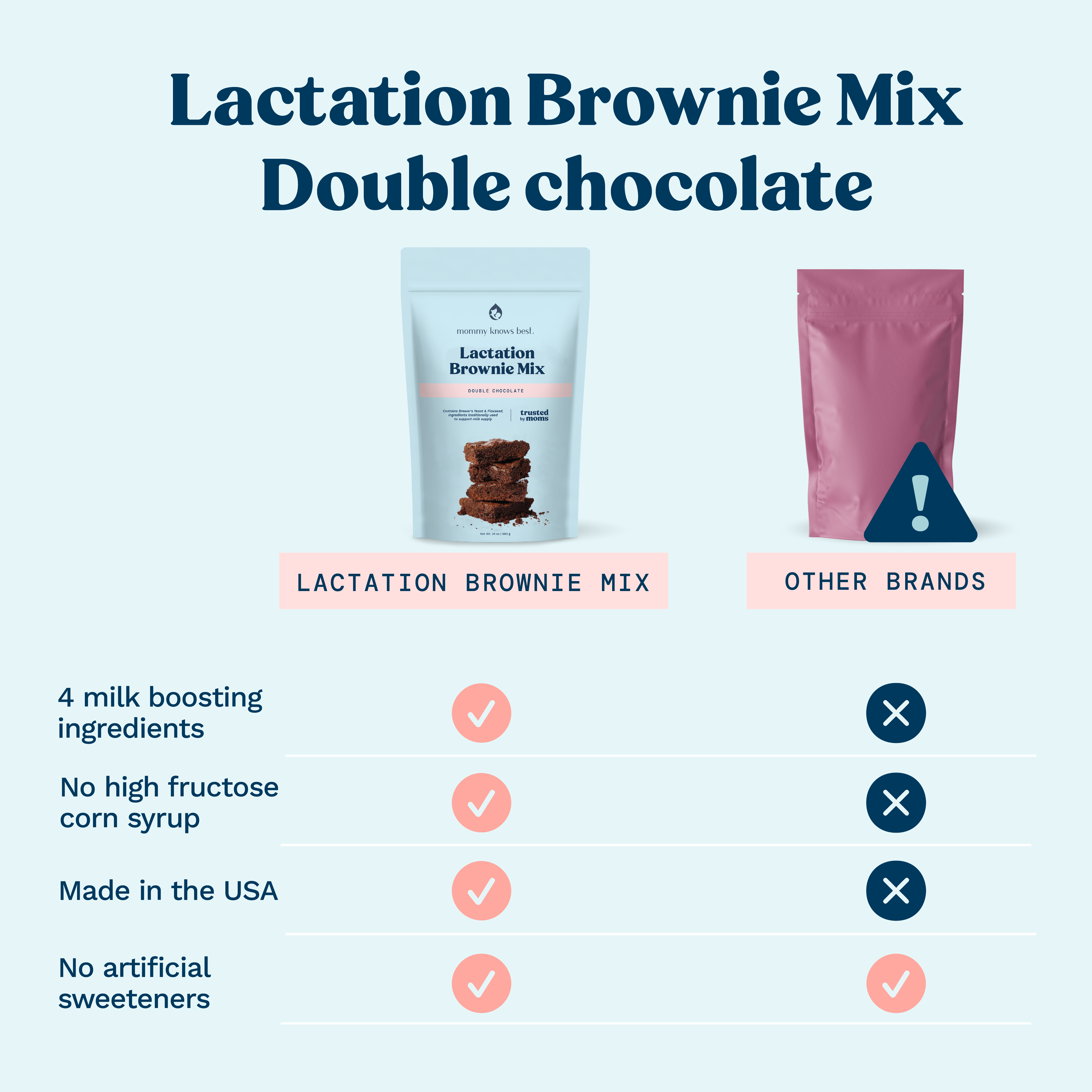 Lactation Brownie Mix - Double Chocolate Brownie - 24 oz