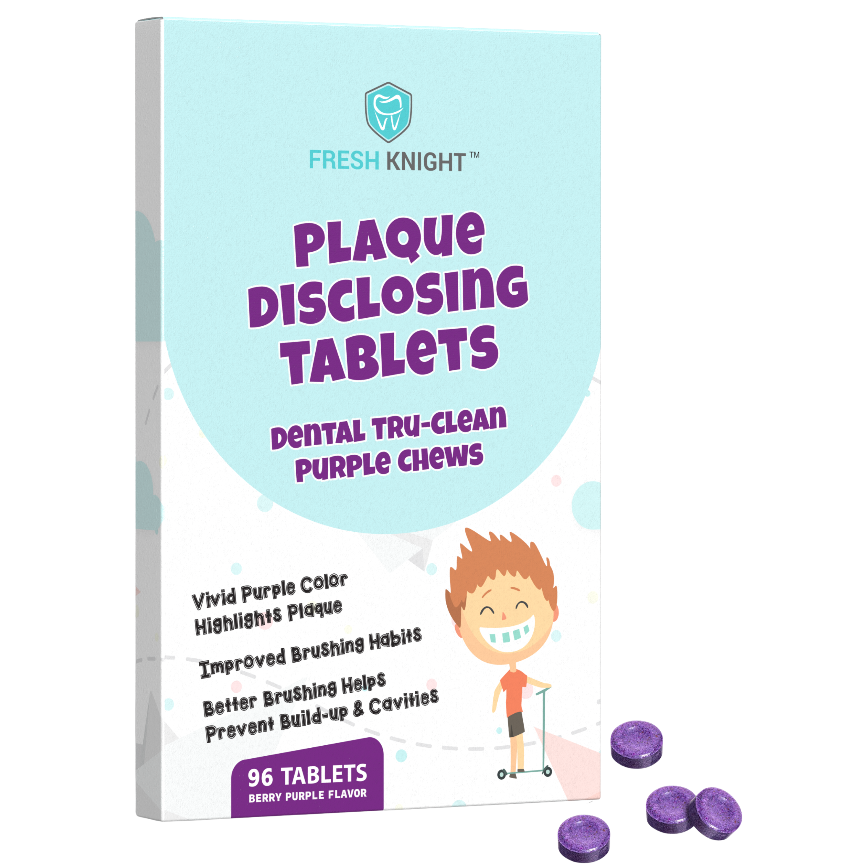 2 Pack Tru-clean Purple Chews, Plaque Disclosing Tablets- 96 pack