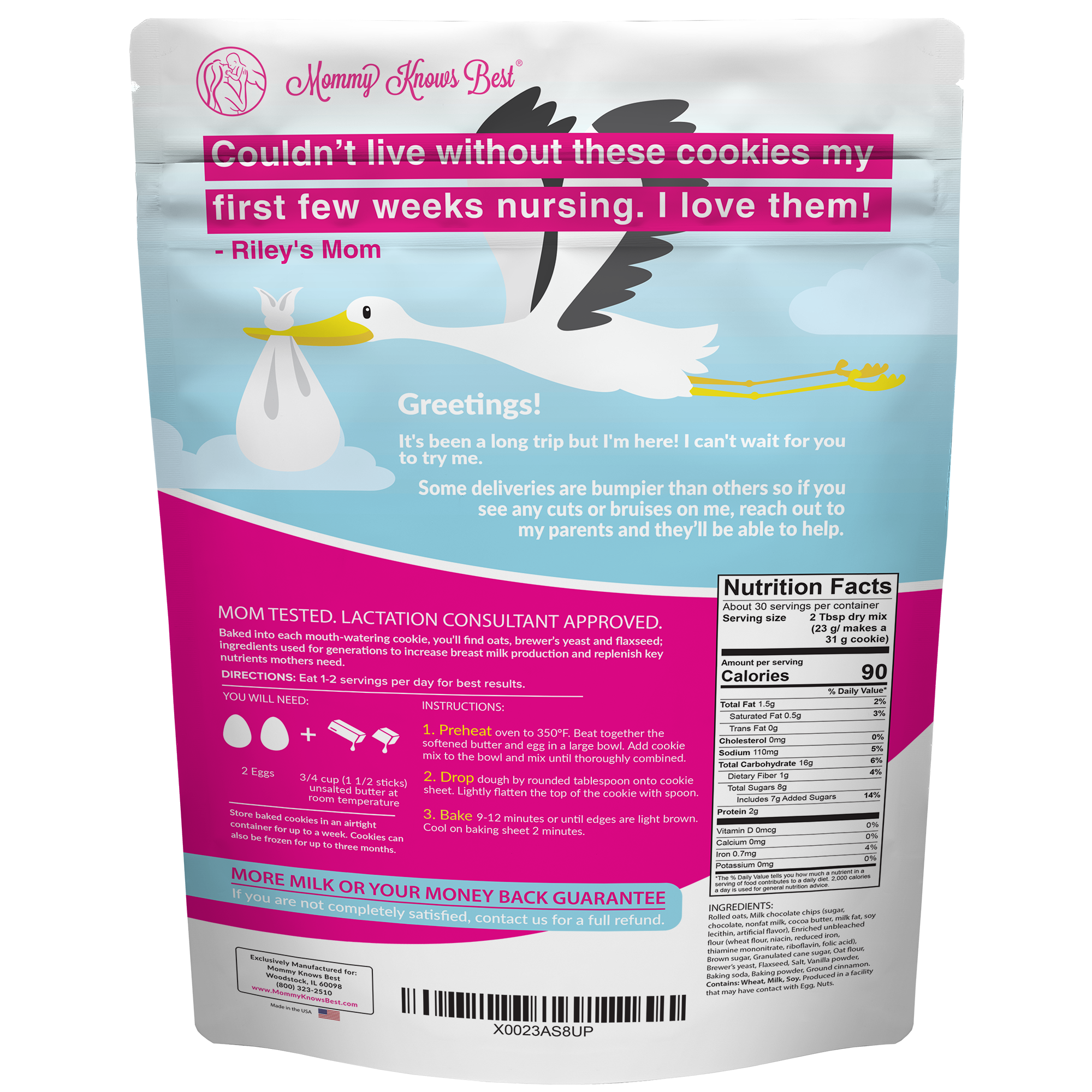 Lactation Cookie Mix - Oatmeal Chocolate Chip - 24oz