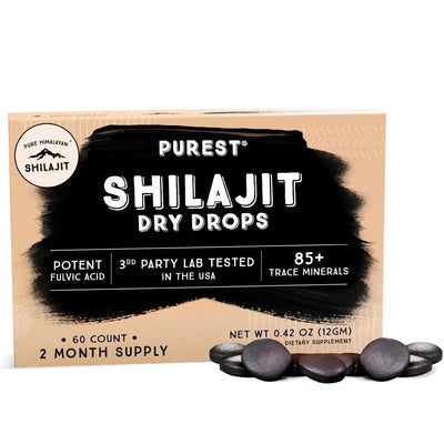 Shilajit Pure Himalayan Organic Dry Drops, 100% Pure Natural Shilajit Supplement for Men & Women, Max Potency 85+ Trace Minerals & Fulvic Acid for Energy, Metabolism & Immune Support