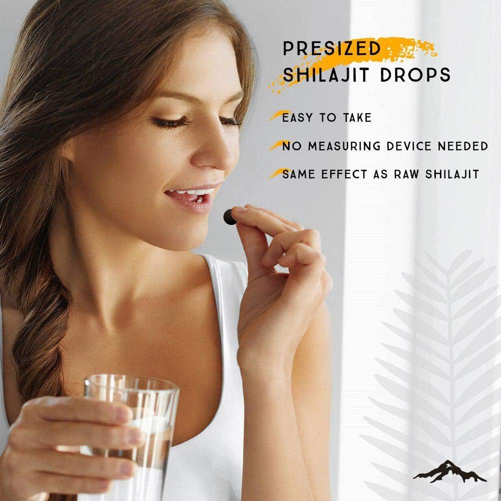 Shilajit Pure Himalayan Organic Dry Drops, 100% Pure Natural Shilajit Supplement for Men & Women, Max Potency 85+ Trace Minerals & Fulvic Acid for Energy, Metabolism & Immune Support