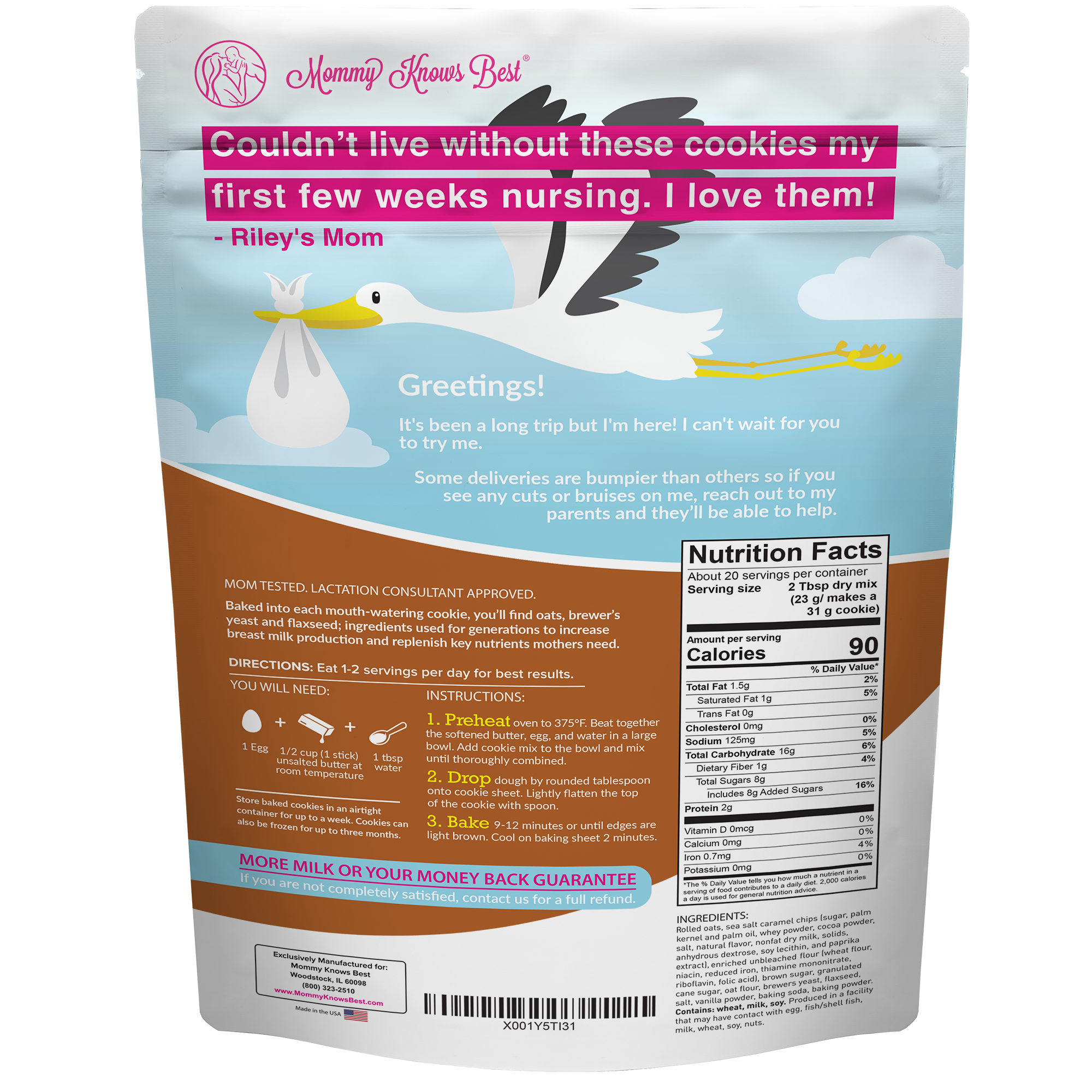 Lactation Cookie Mix - Salted Caramel - 16oz