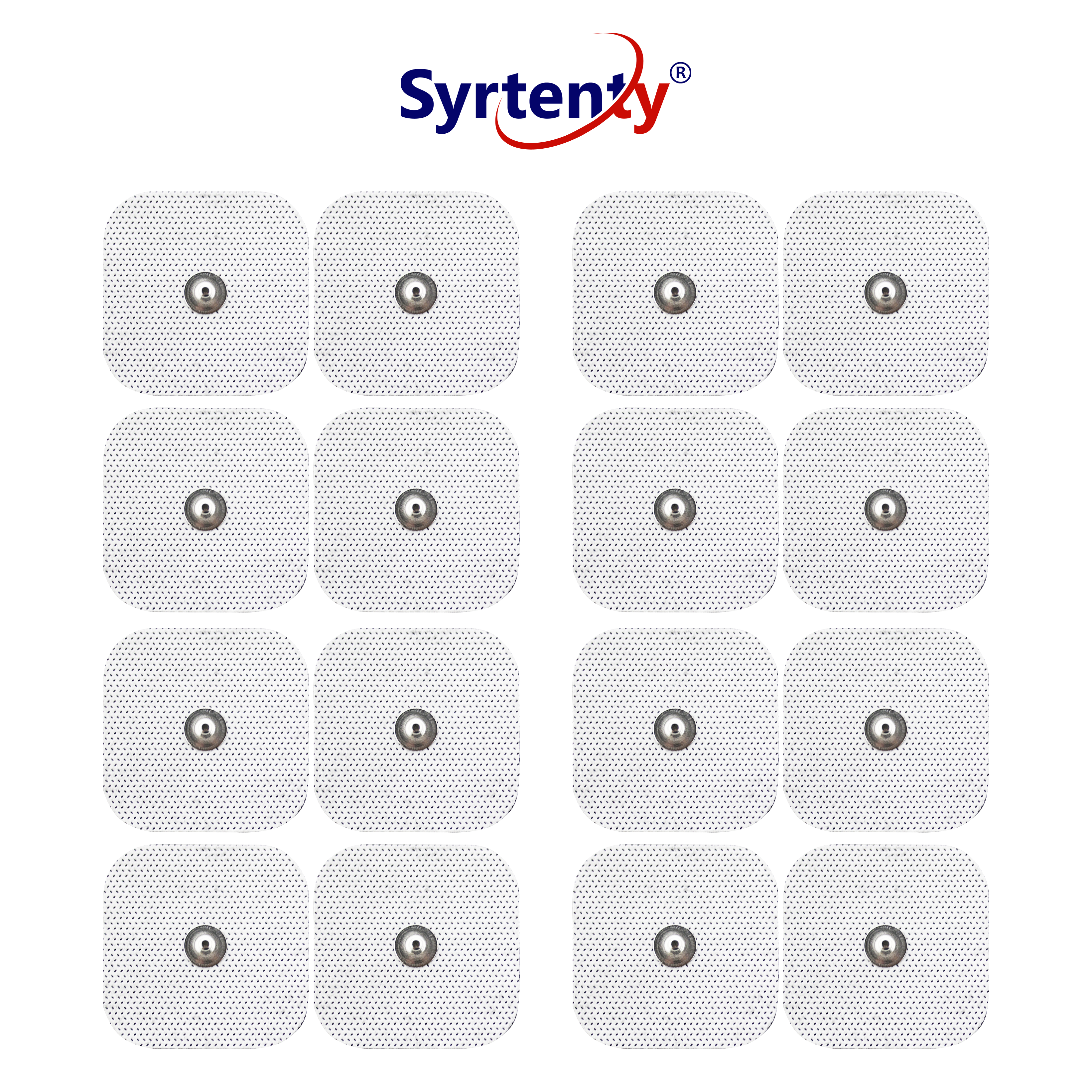 Syrtenty-"TENS Unit Pads -  Snap Square 2 inch 16pcs Electrodes"