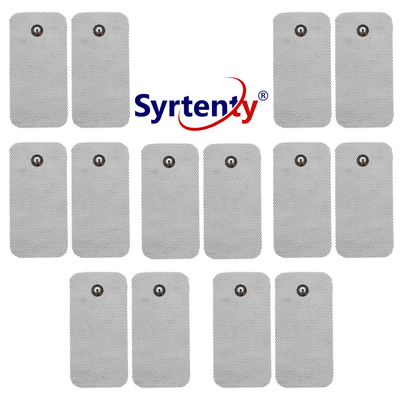 Syrtenty-"TENS Unit Pads -  Snap Rectangle 2x4 inch 12pcs Electrodes"