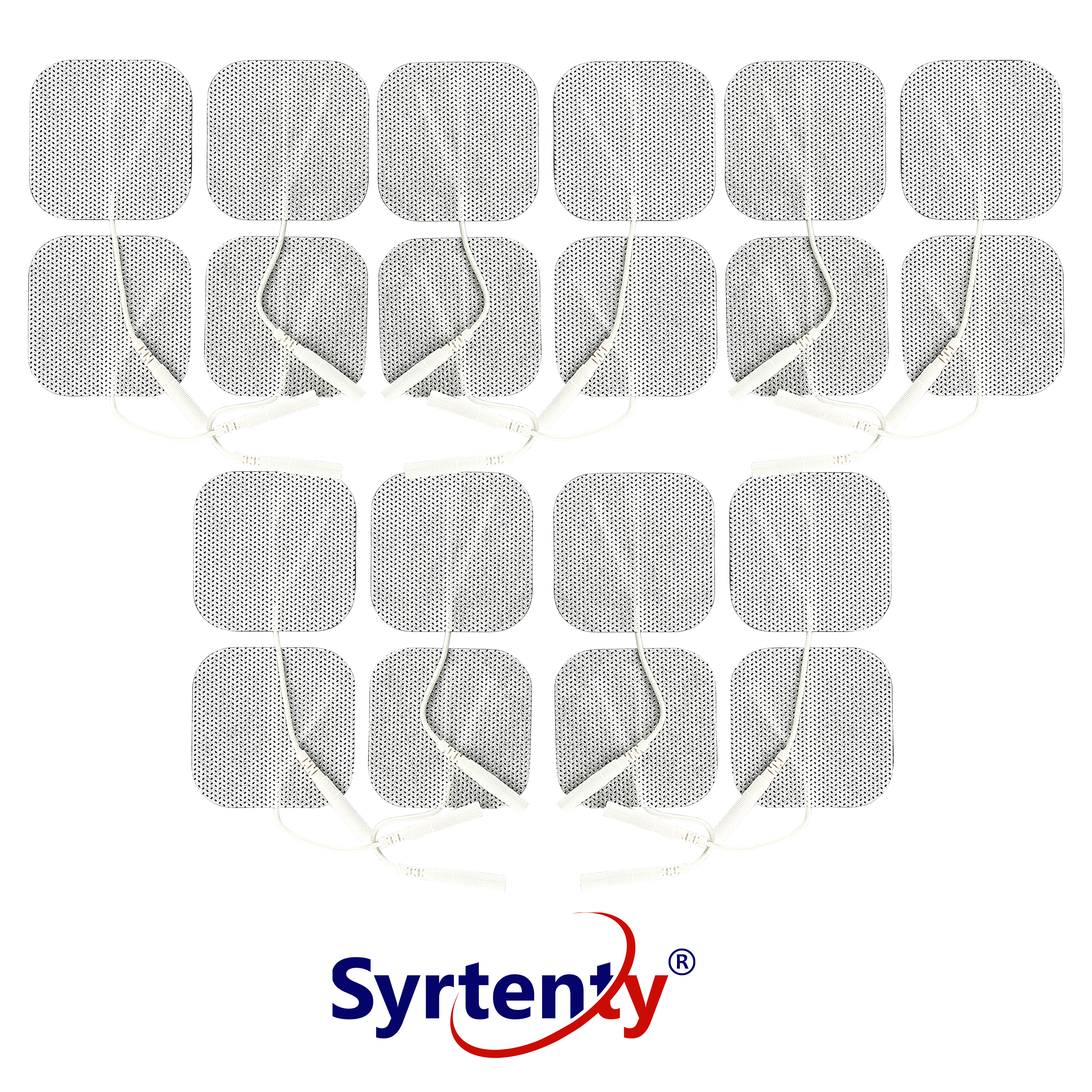 Syrtenty-"TENS Unit Pads -  Pigtail Square 2 inch 20pcs Electrodes"